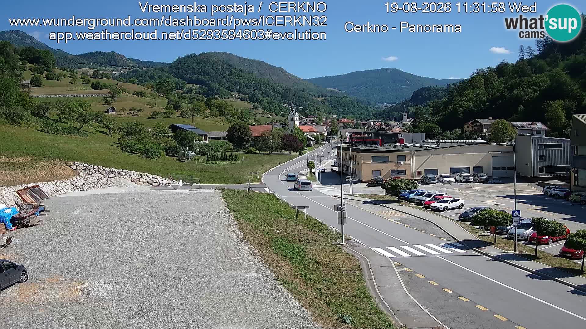 Cerkno city entrance Live Webcam