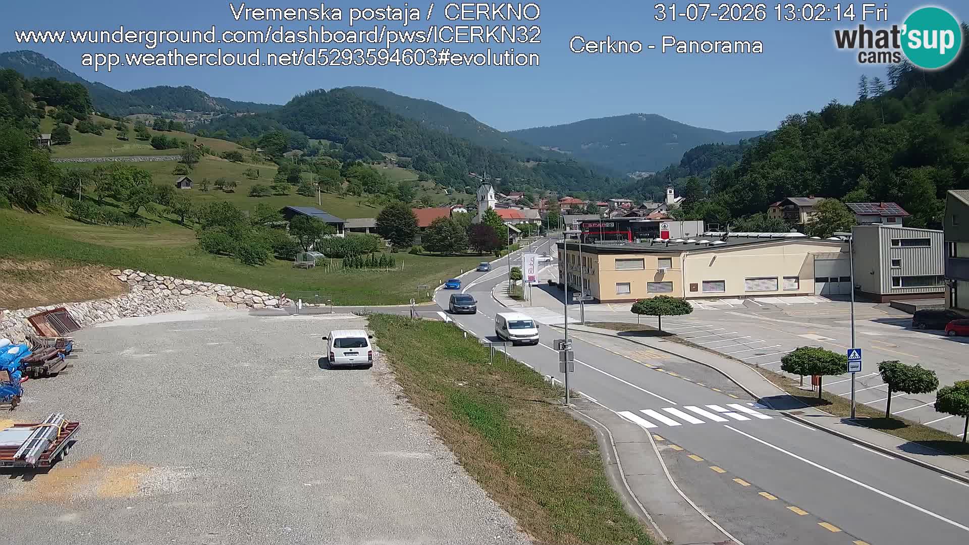 Cerkno city entrance Live Webcam