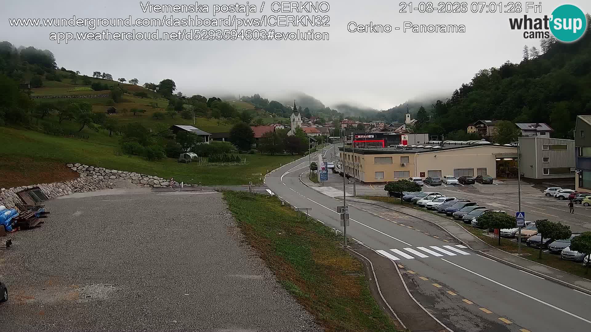 Webcam en direct – Entrée de la ville de Cerkno