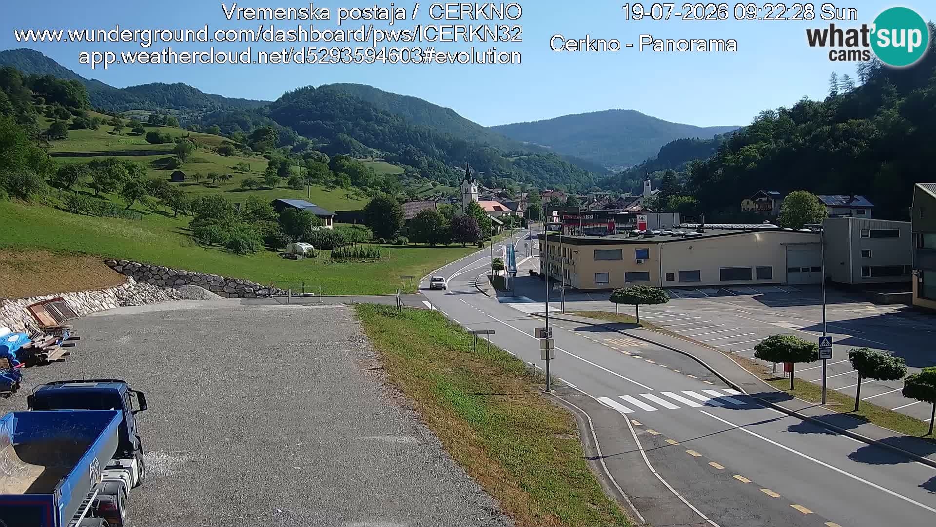 Cerkno city entrance Live Webcam
