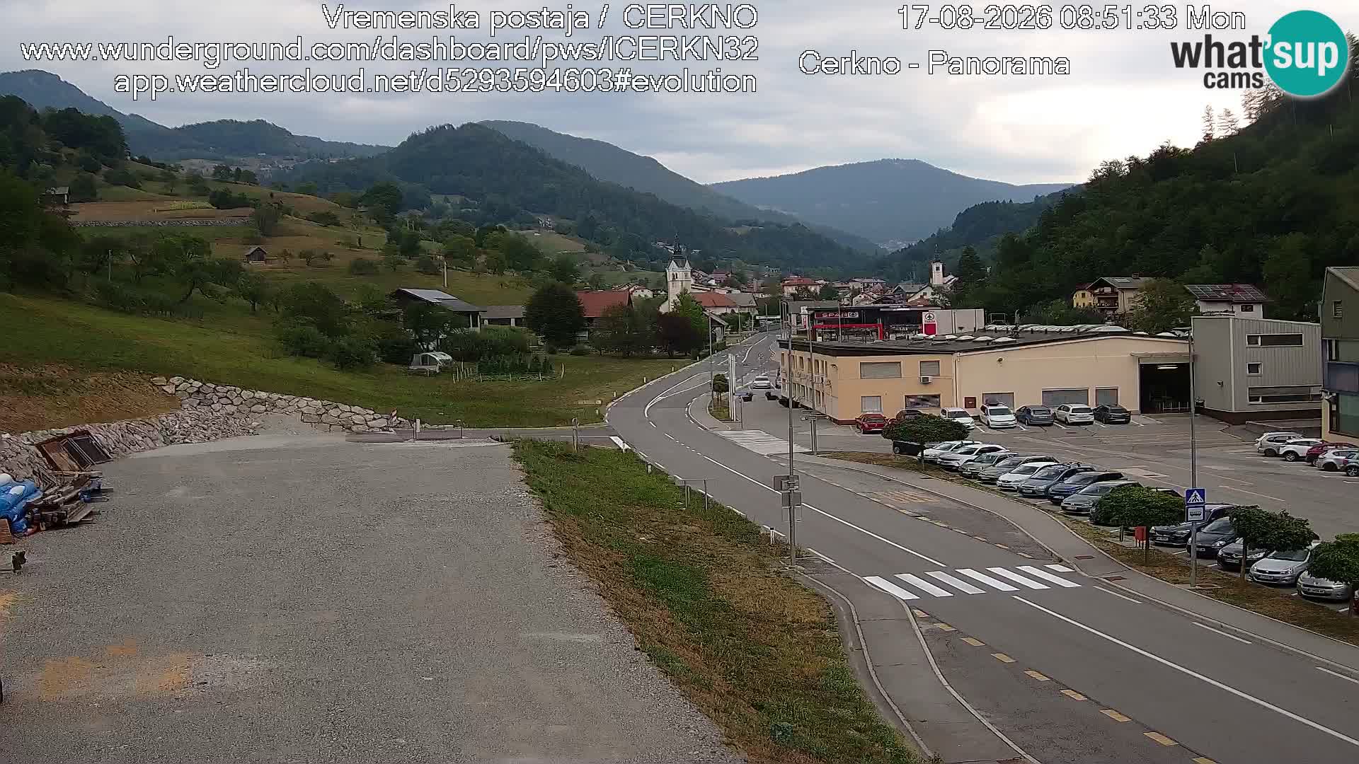 Cerkno entrada a la ciudad Webcam en vivo