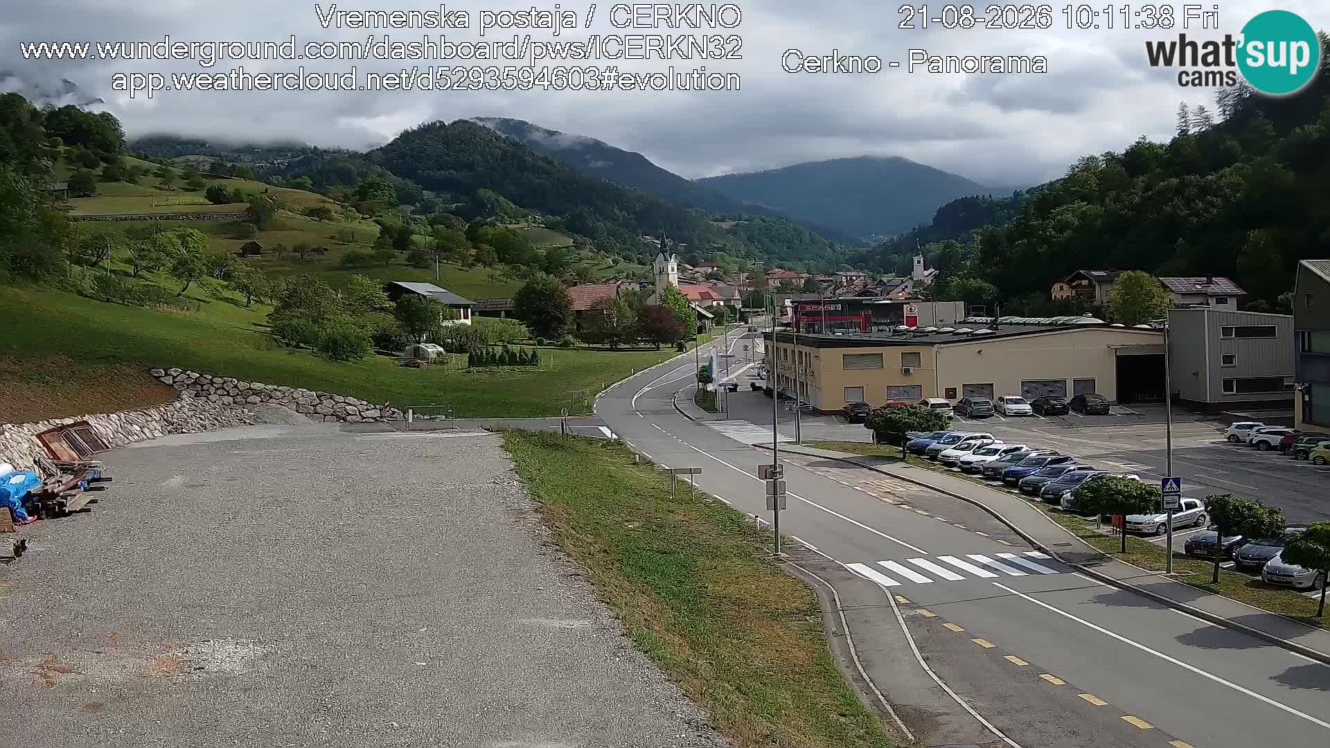 Cerkno city entrance Live Webcam