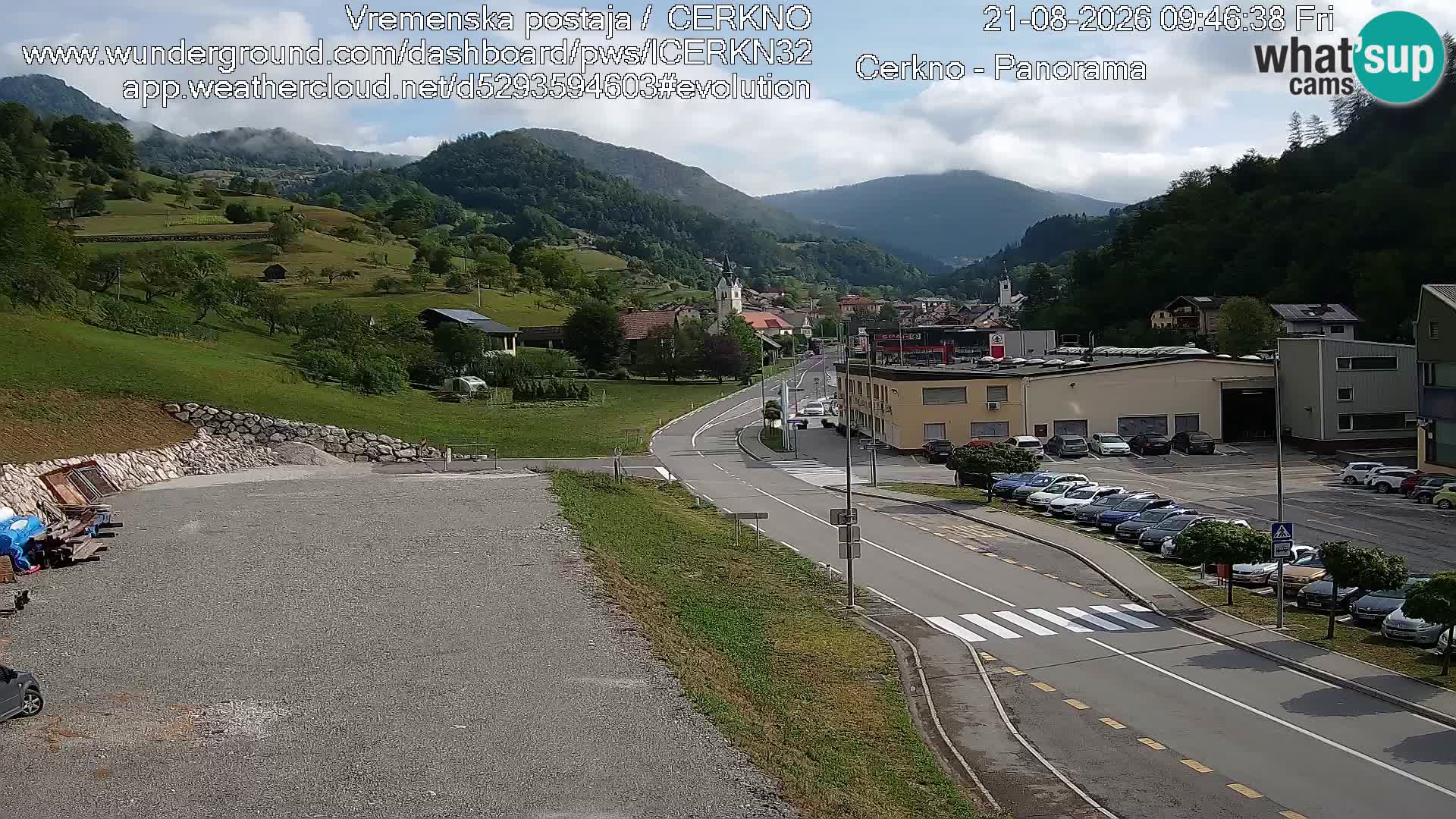 Webcam en direct – Entrée de la ville de Cerkno