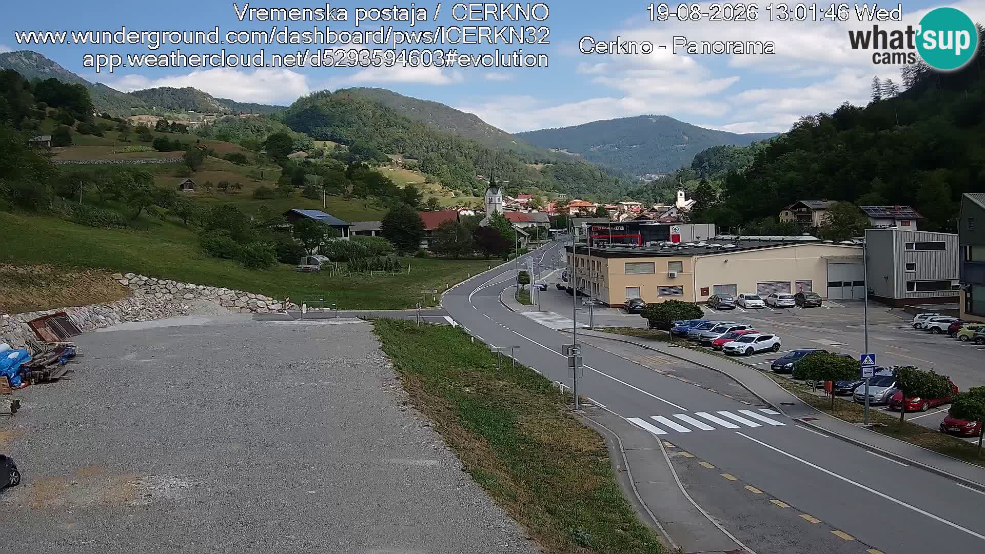 Webcam en direct – Entrée de la ville de Cerkno
