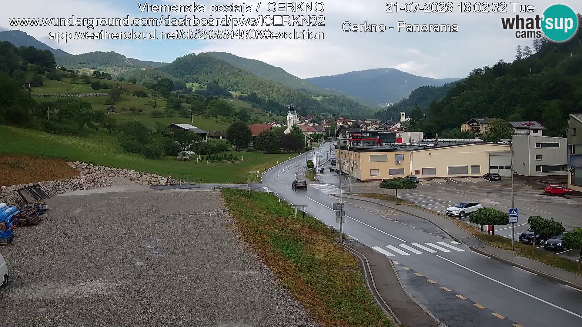 Cerkno city entrance Live Webcam