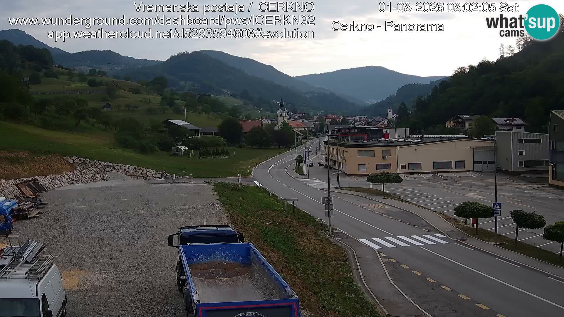Webcam en direct – Entrée de la ville de Cerkno