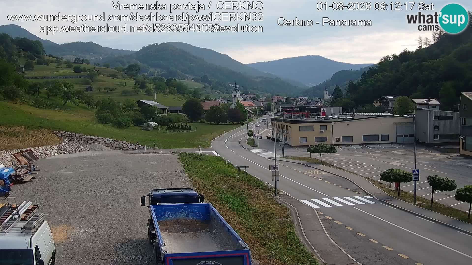 Webcam en direct – Entrée de la ville de Cerkno