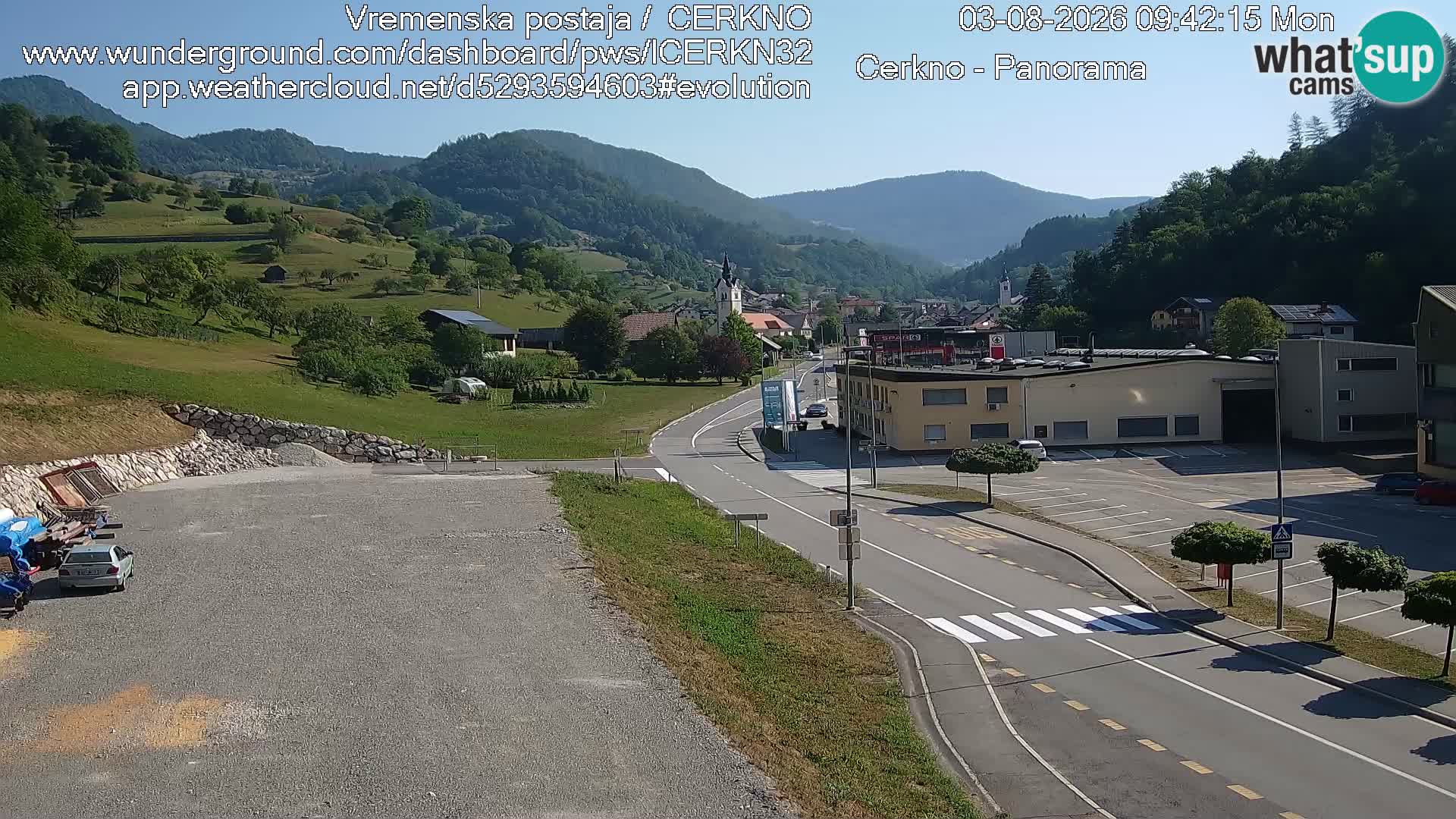 Cerkno entrada a la ciudad Webcam en vivo
