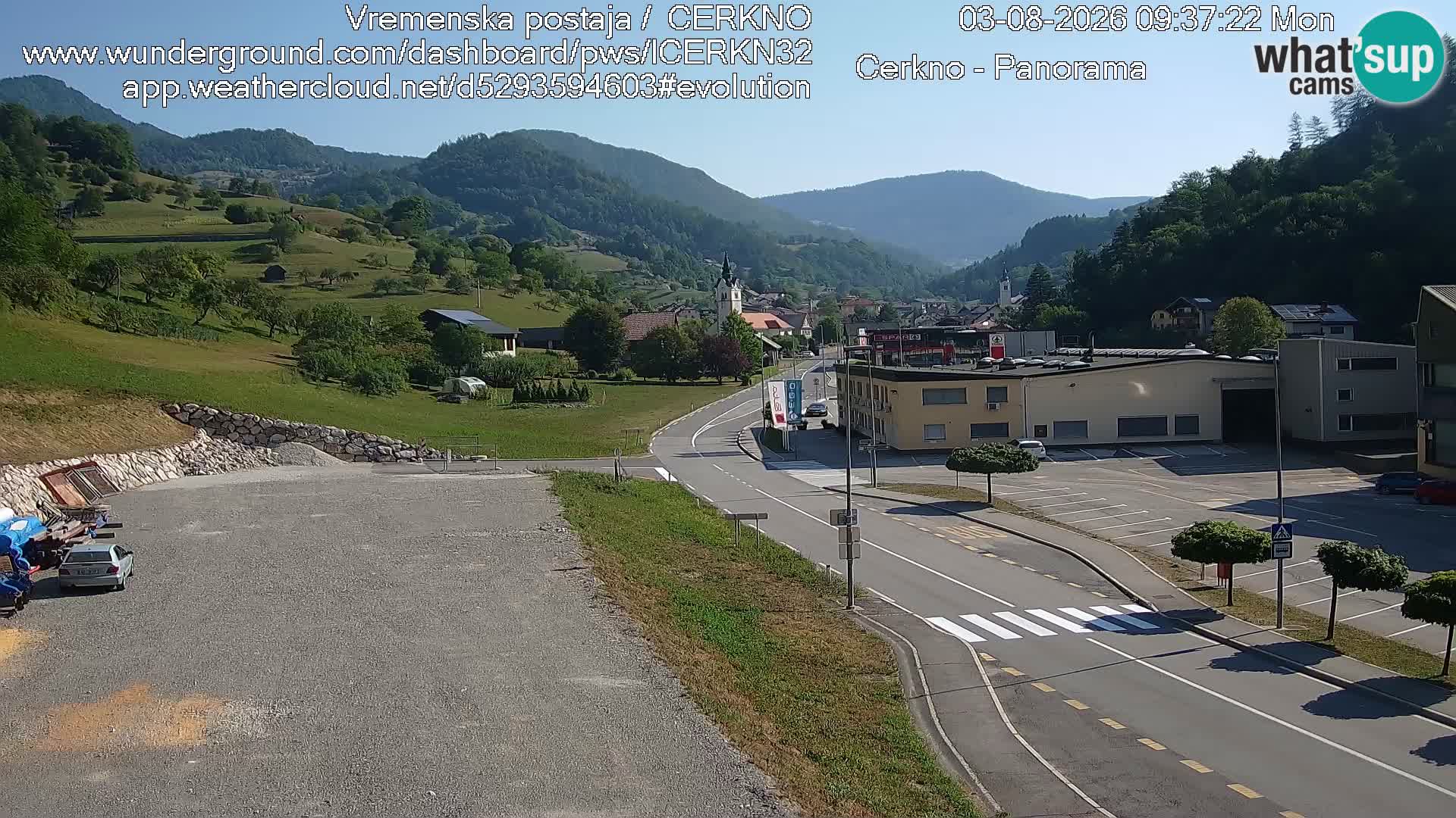 Cerkno city entrance Live Webcam