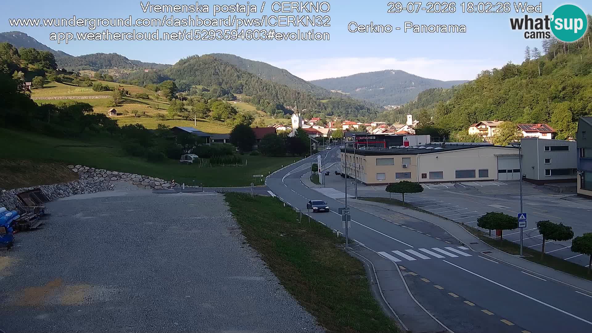Cerkno city entrance Live Webcam