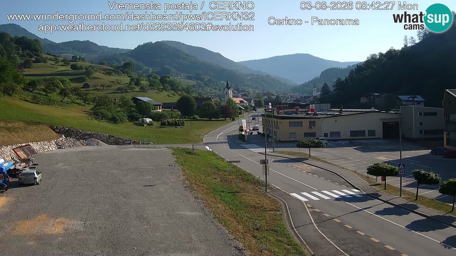 Webcam en direct – Entrée de la ville de Cerkno