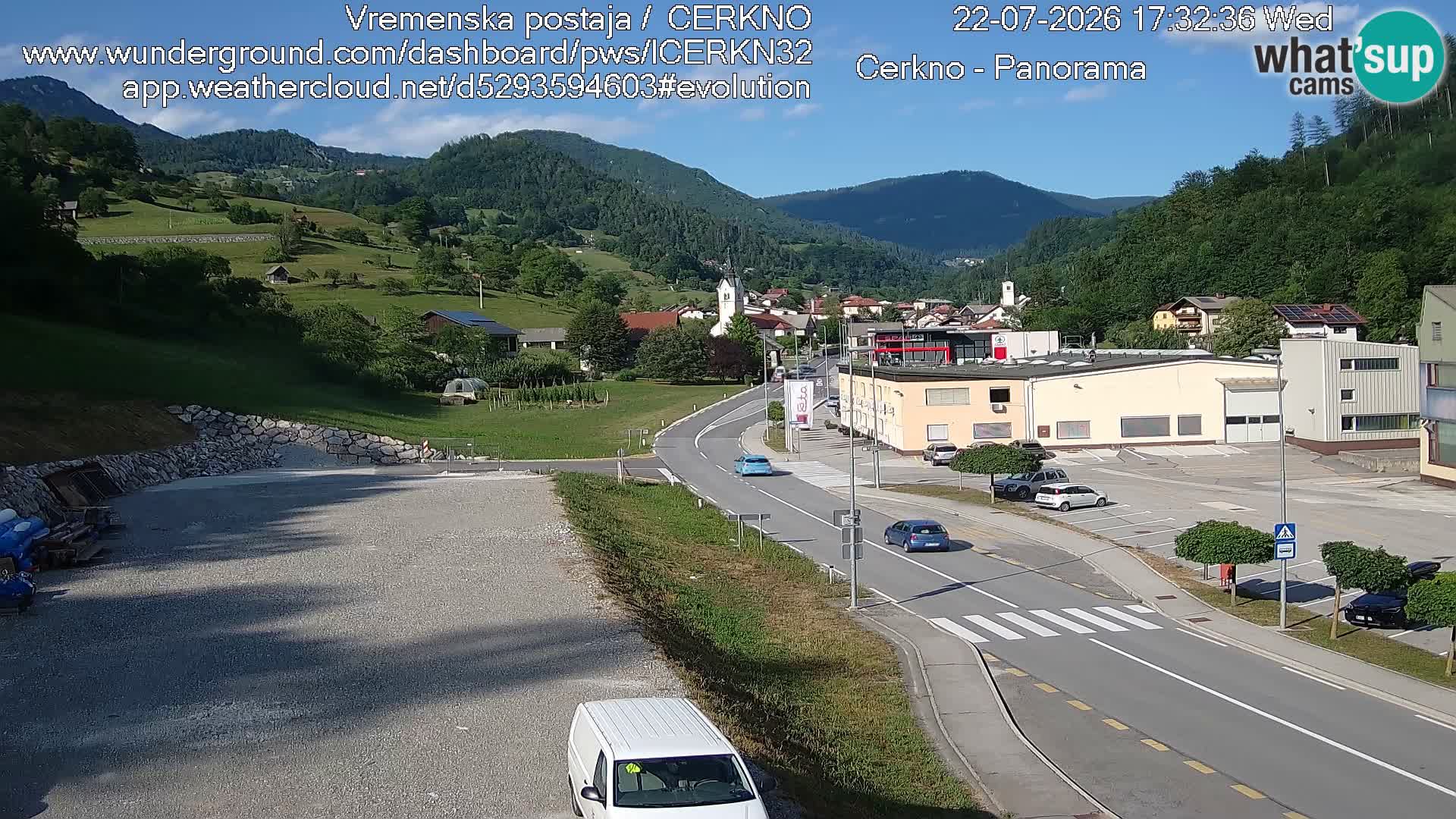Cerkno city entrance Live Webcam