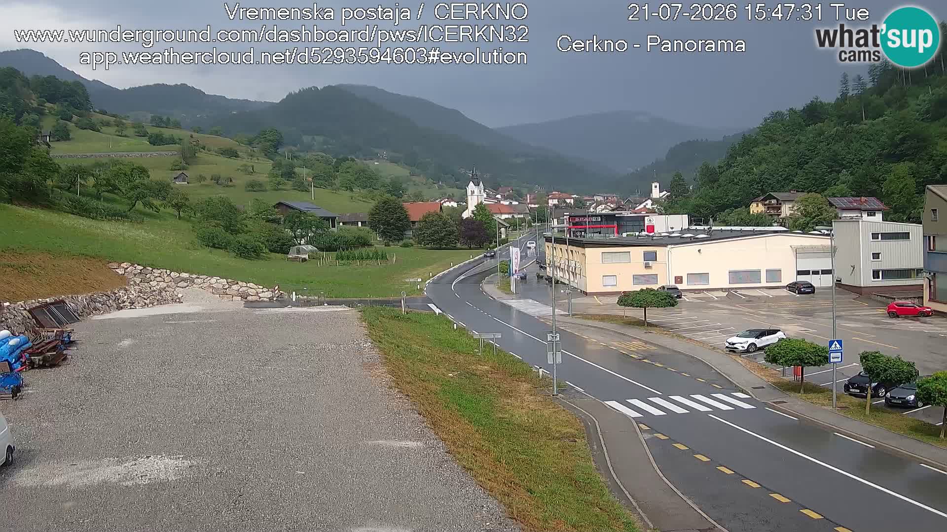 Cerkno city entrance Live Webcam