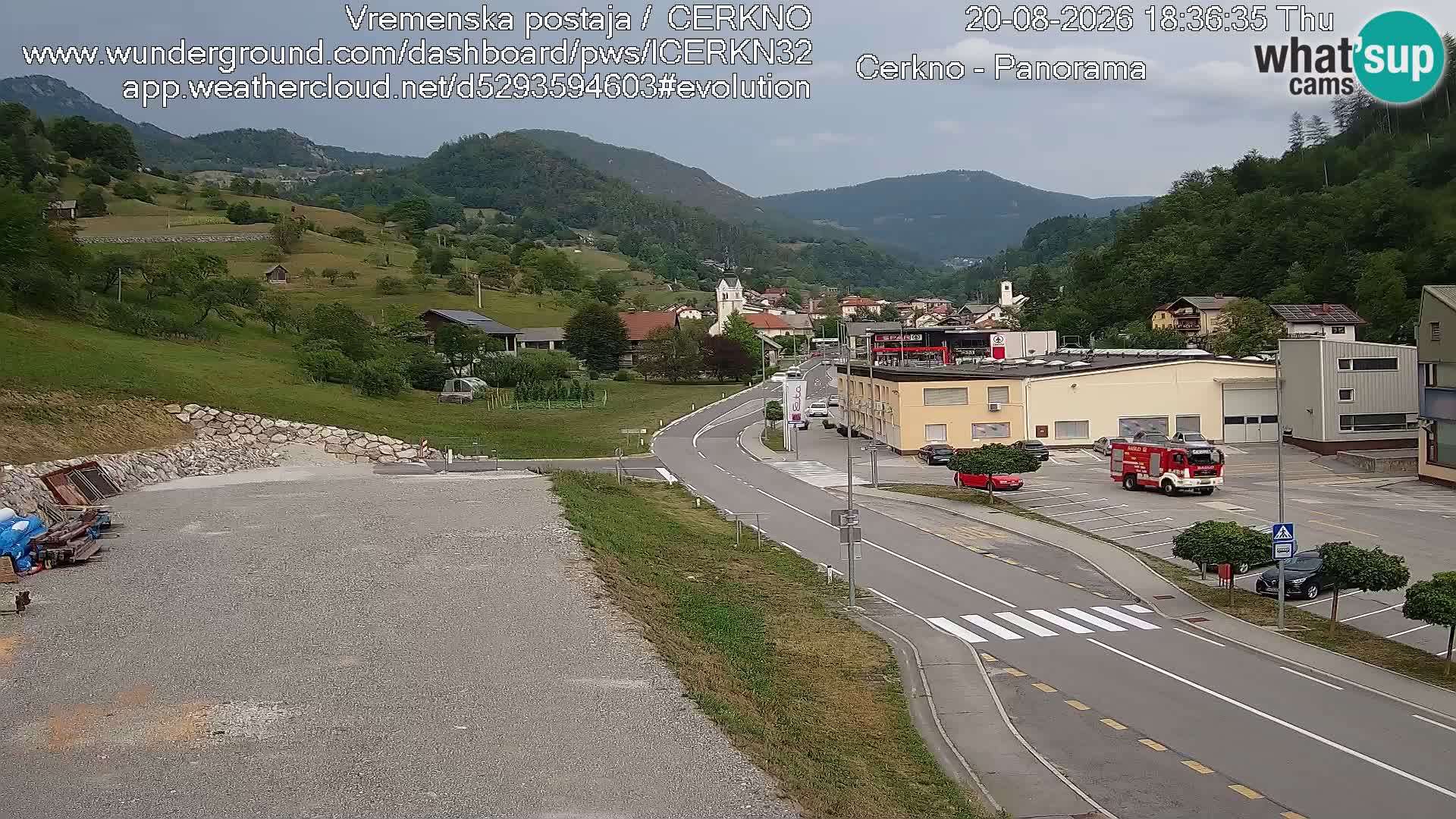 Webcam en direct – Entrée de la ville de Cerkno