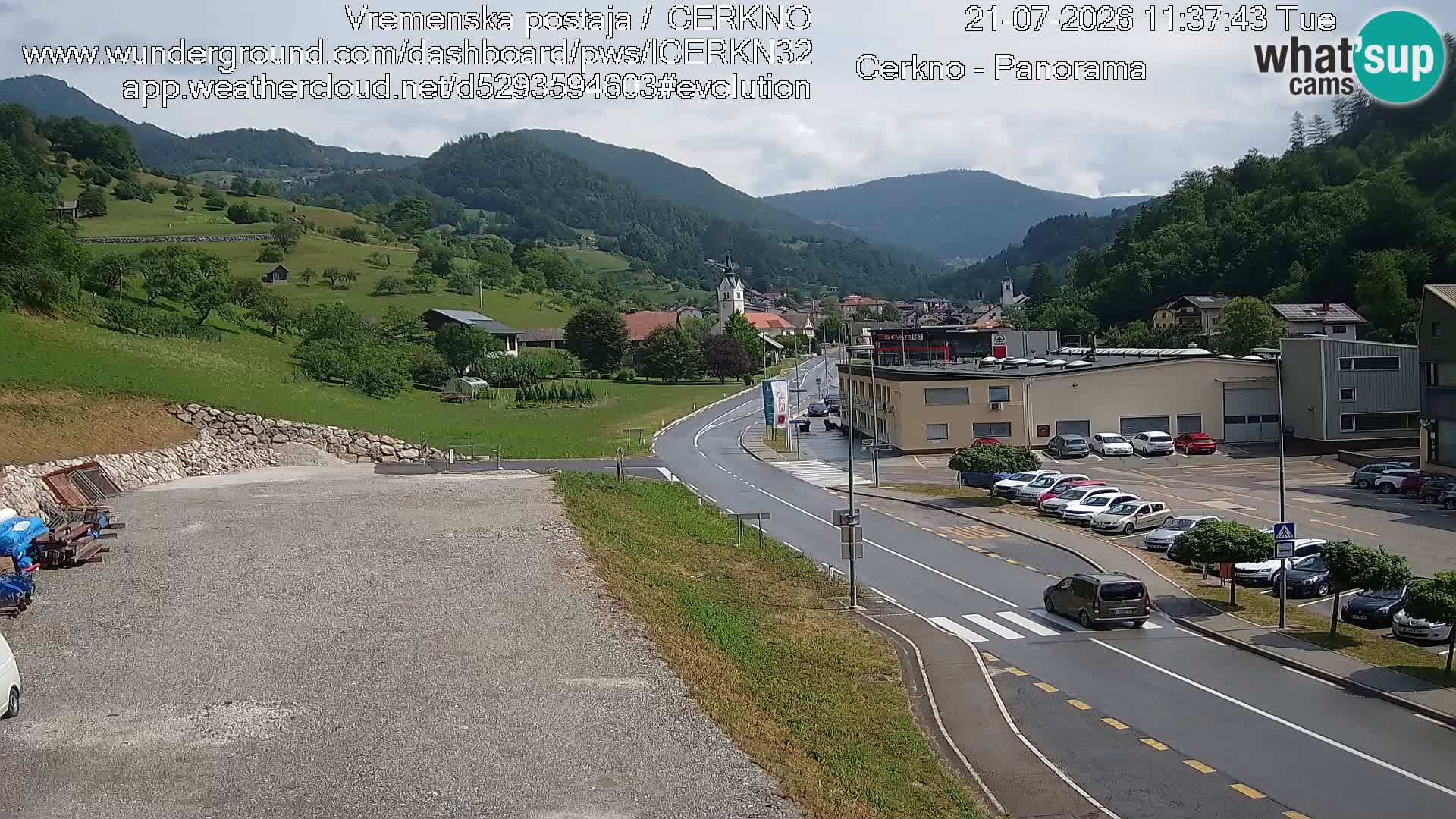 Cerkno city entrance Live Webcam