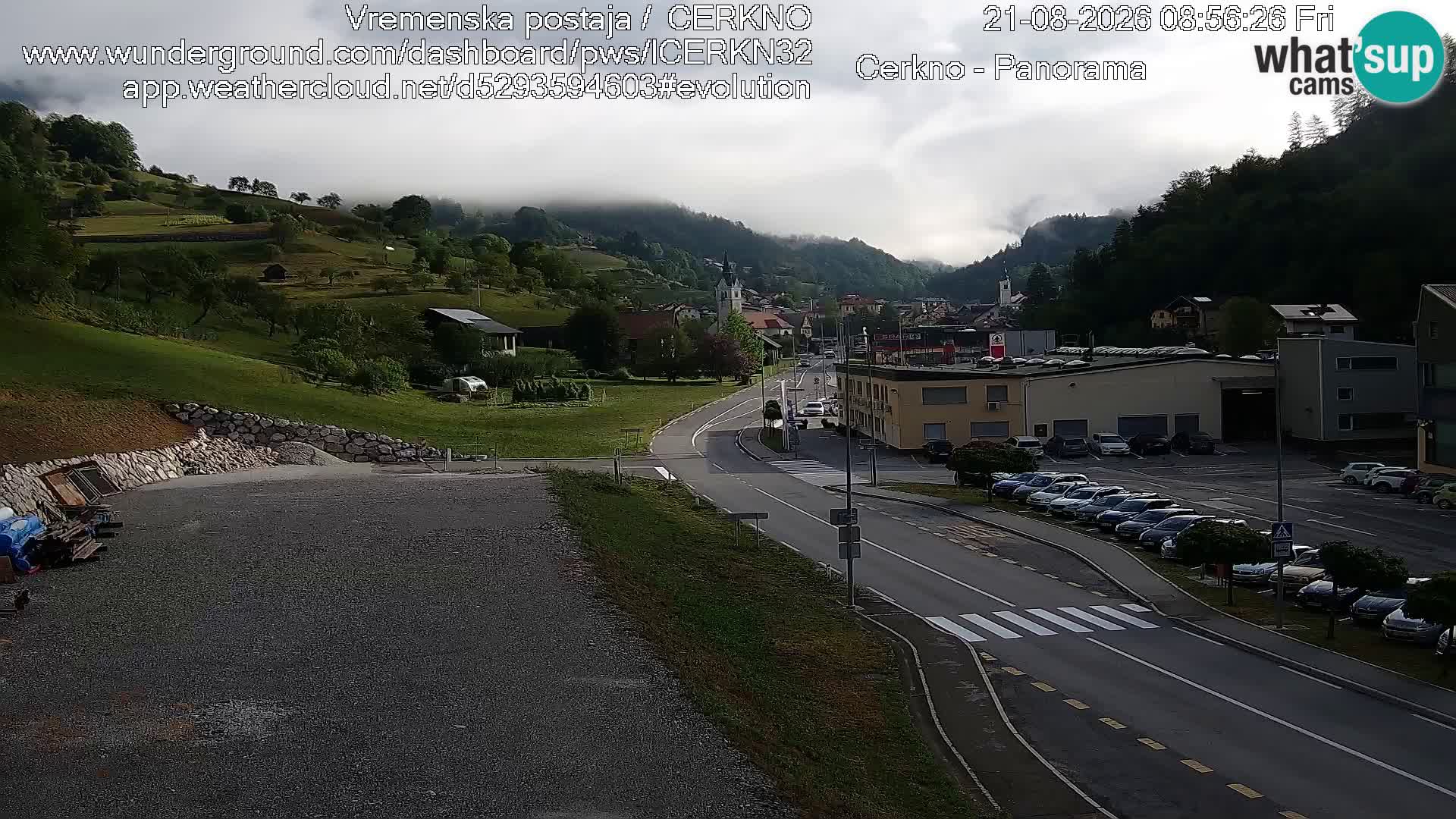 Webcam en direct – Entrée de la ville de Cerkno