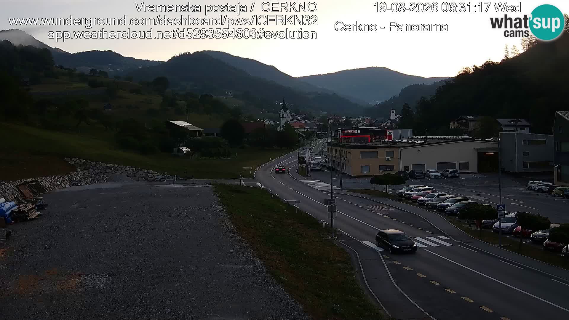 Cerkno city entrance Live Webcam