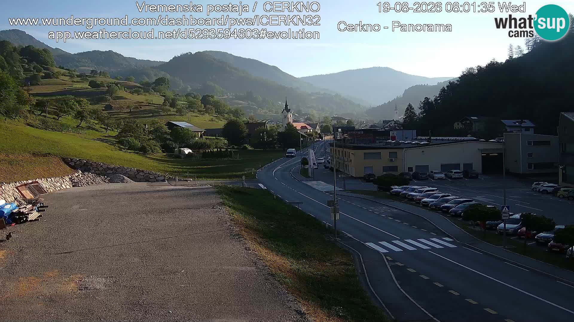 Cerkno entrada a la ciudad Webcam en vivo