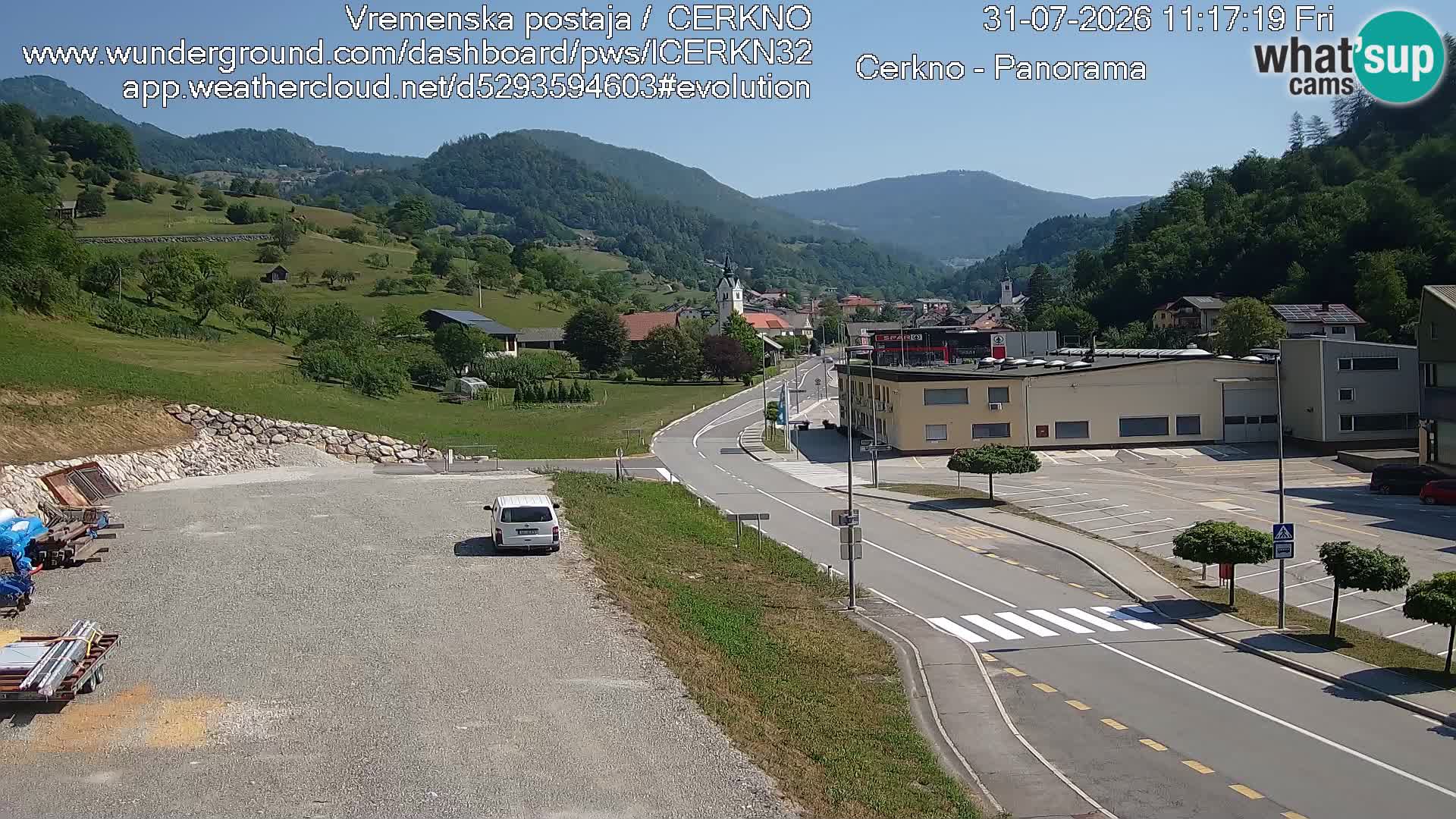 Cerkno city entrance Live Webcam