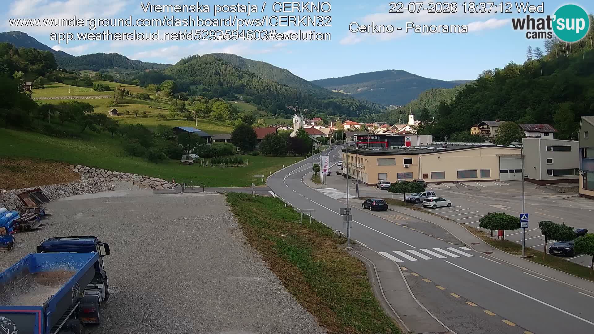 Cerkno city entrance Live Webcam
