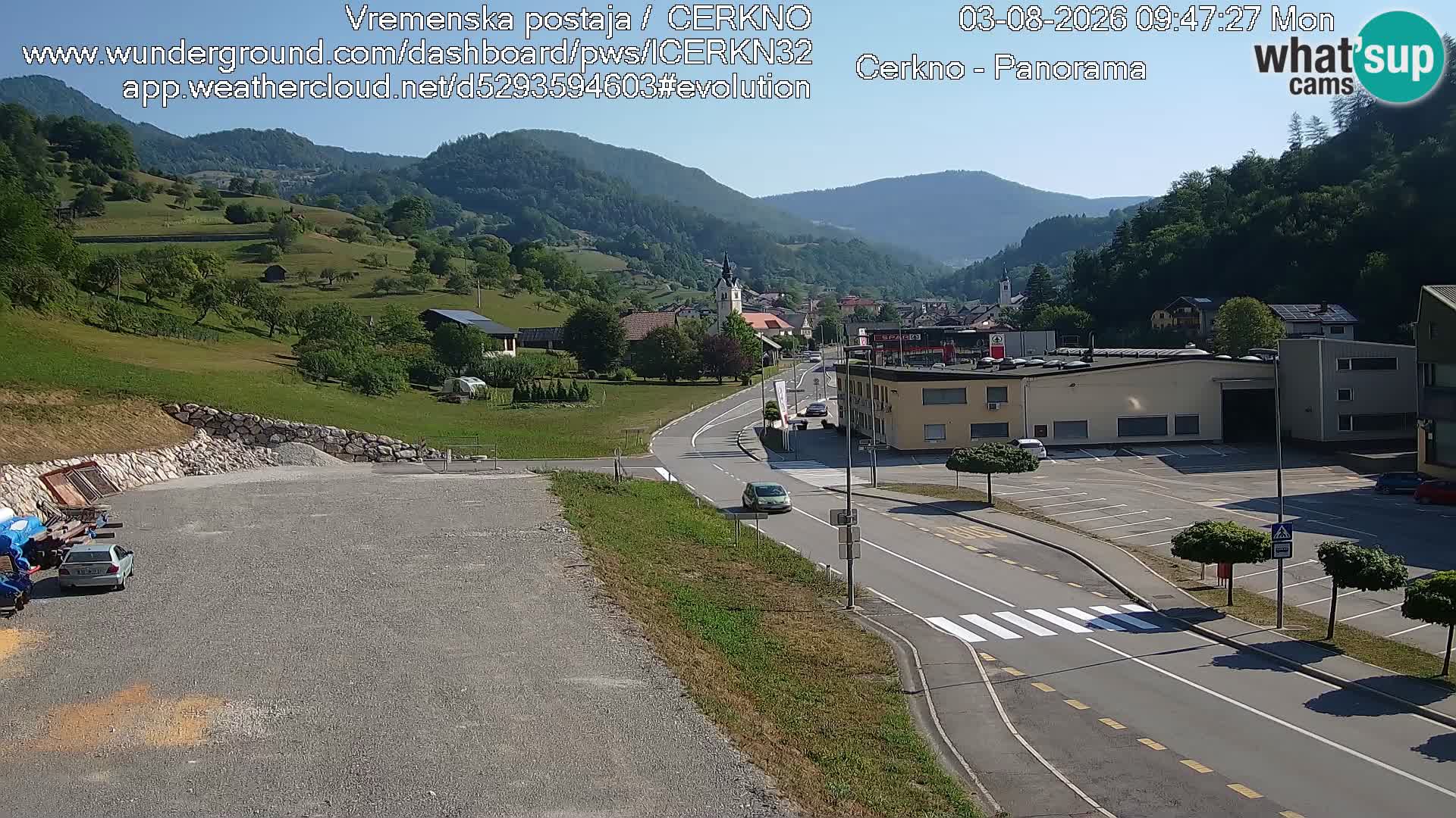 Cerkno city entrance Live Webcam