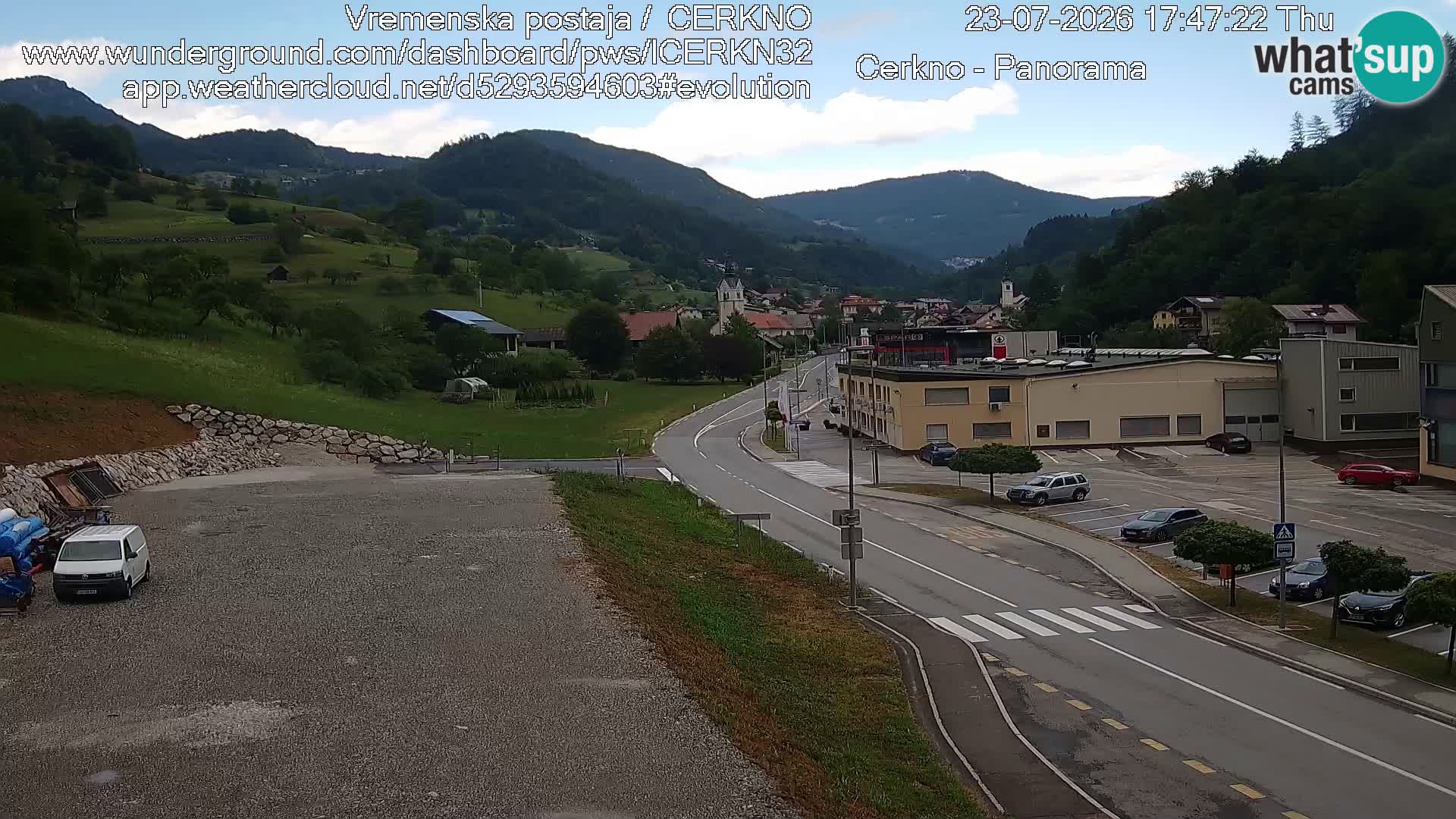 Cerkno city entrance Live Webcam