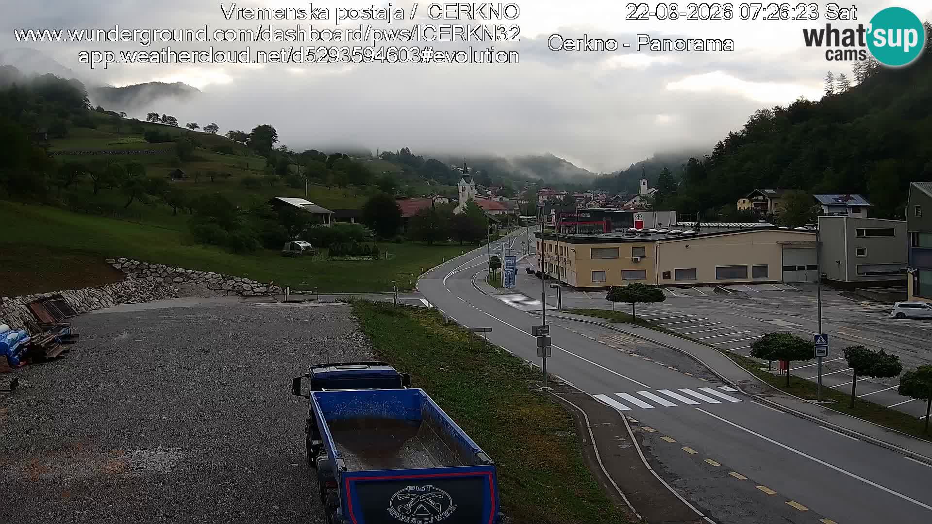 Cerkno entrada a la ciudad Webcam en vivo