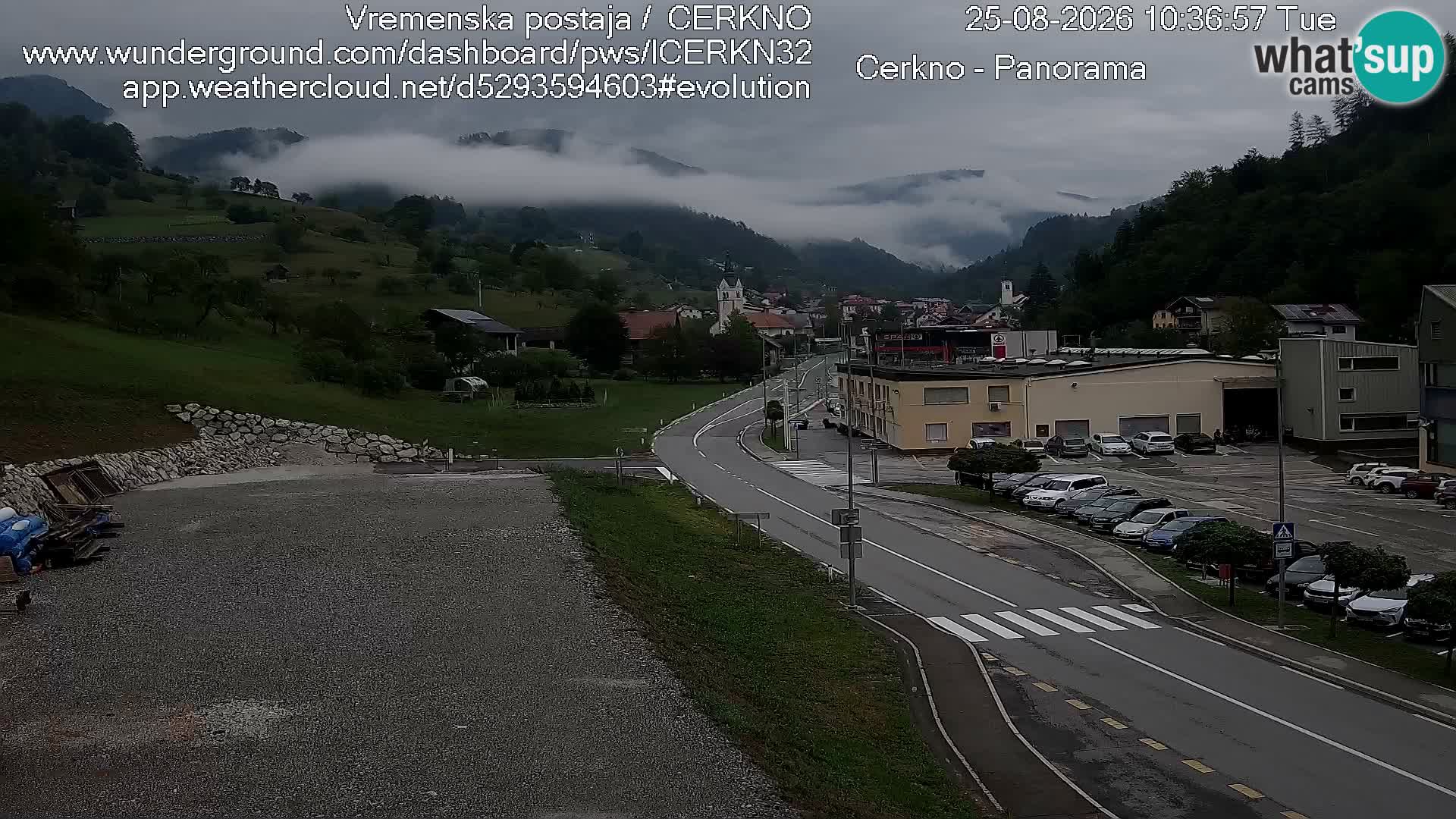Webcam en direct – Entrée de la ville de Cerkno