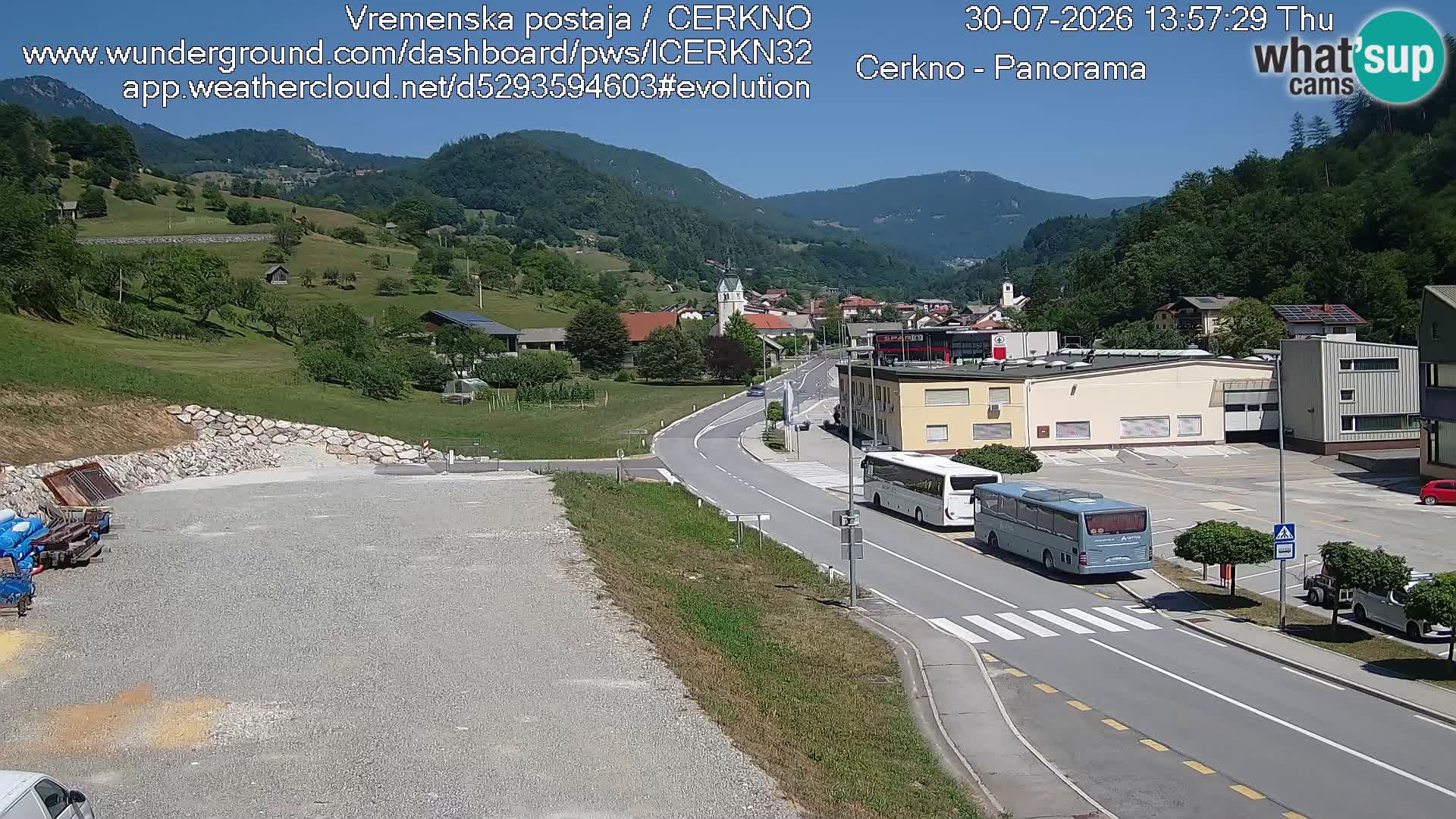 Cerkno city entrance Live Webcam