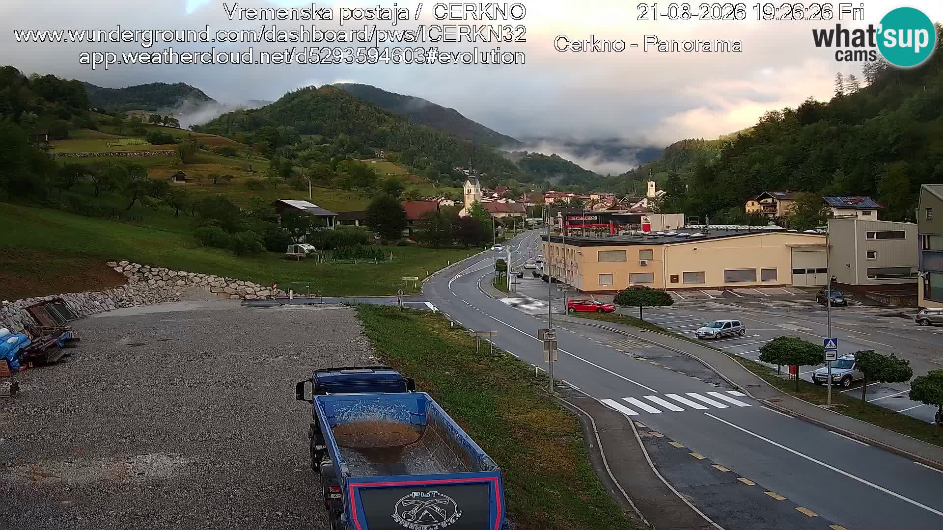 Cerkno entrada a la ciudad Webcam en vivo