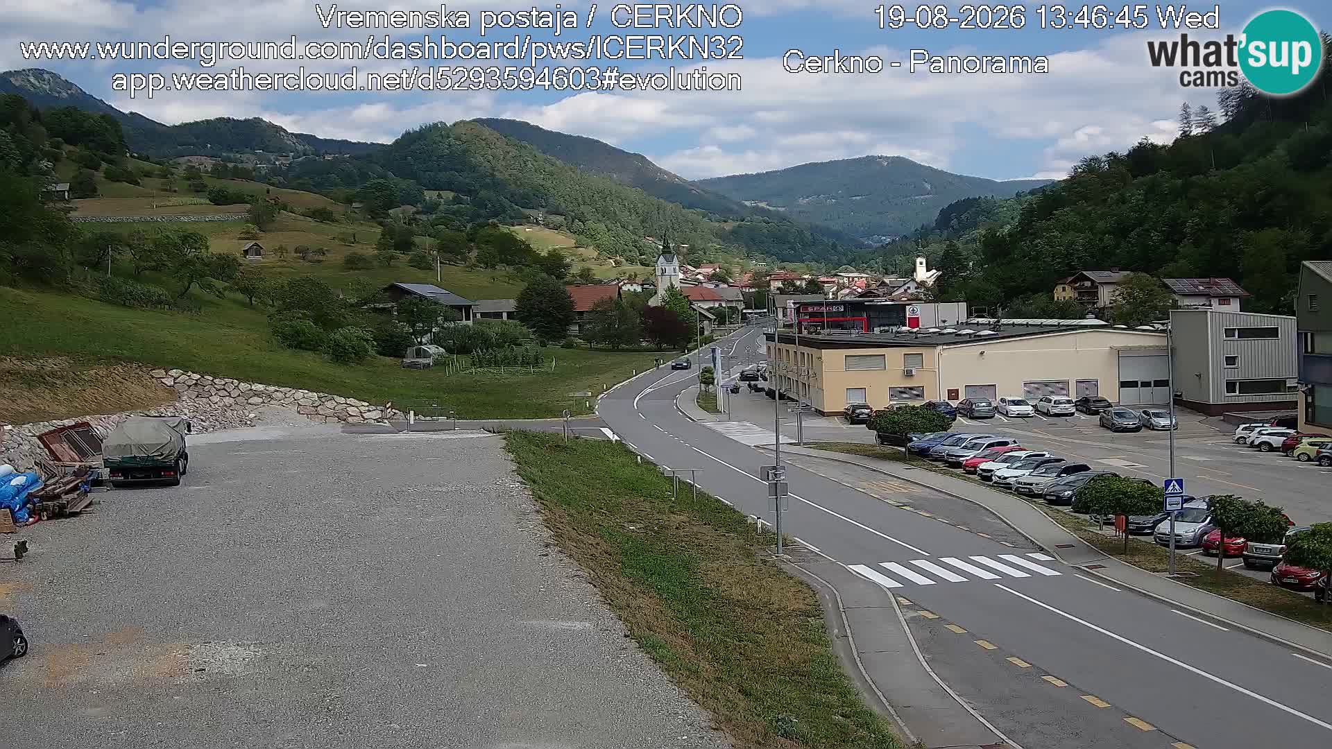 Cerkno city entrance Live Webcam