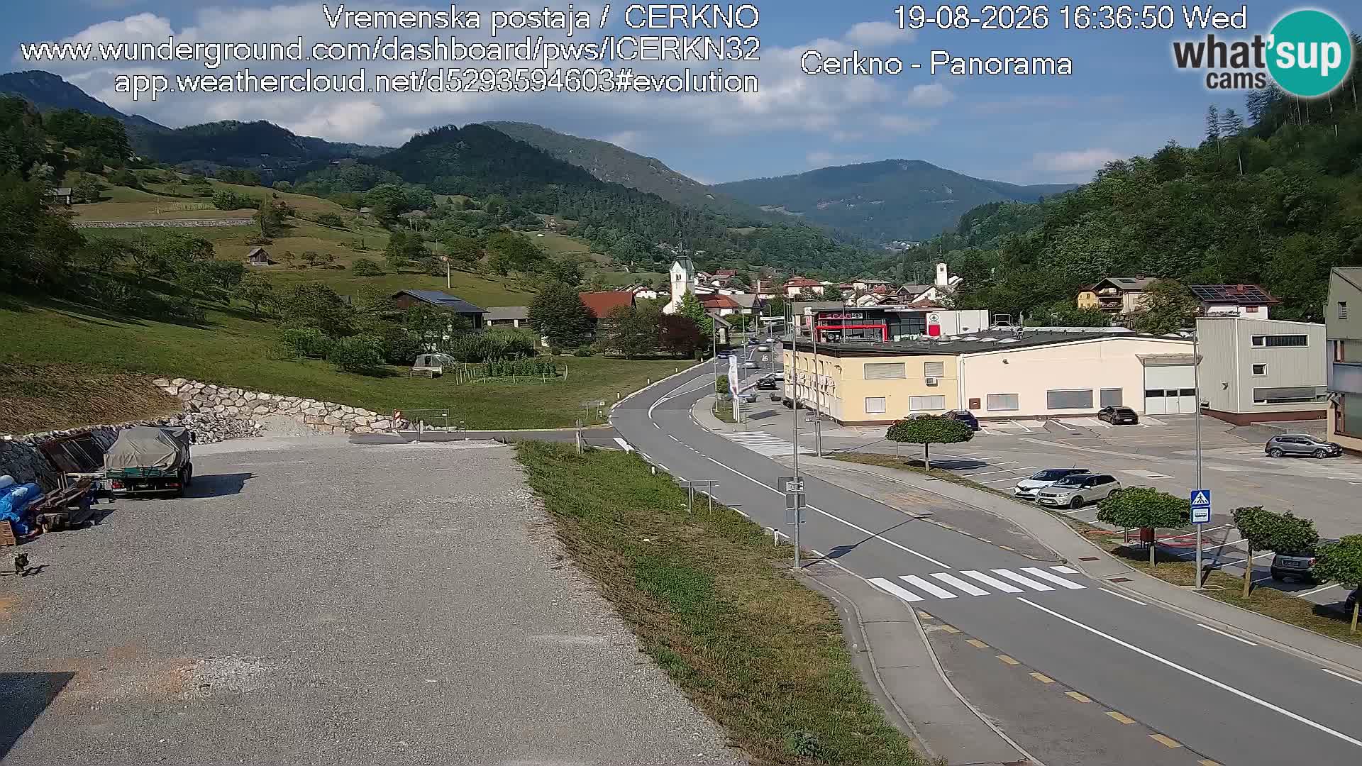 Cerkno city entrance Live Webcam