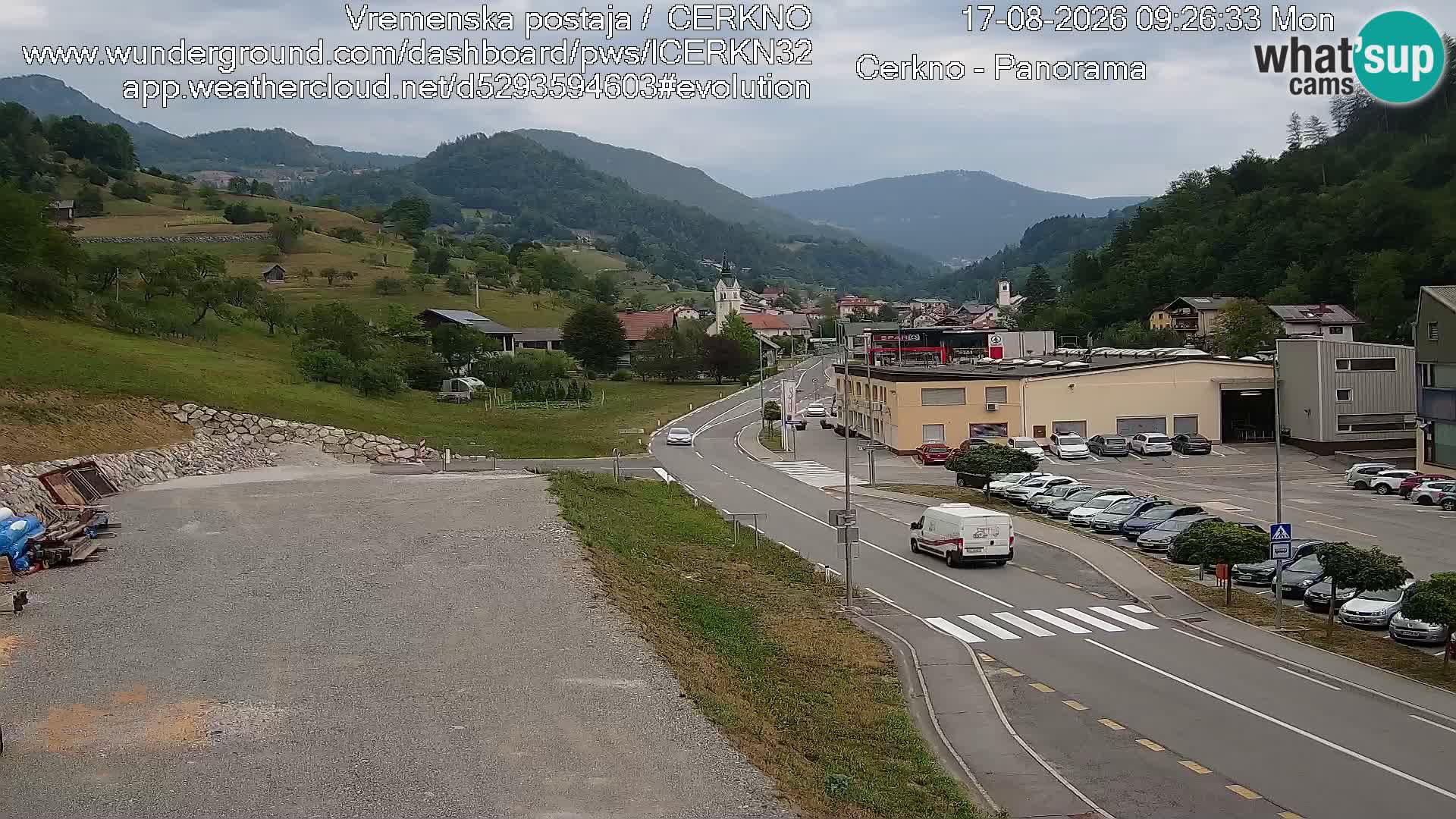 Webcam en direct – Entrée de la ville de Cerkno
