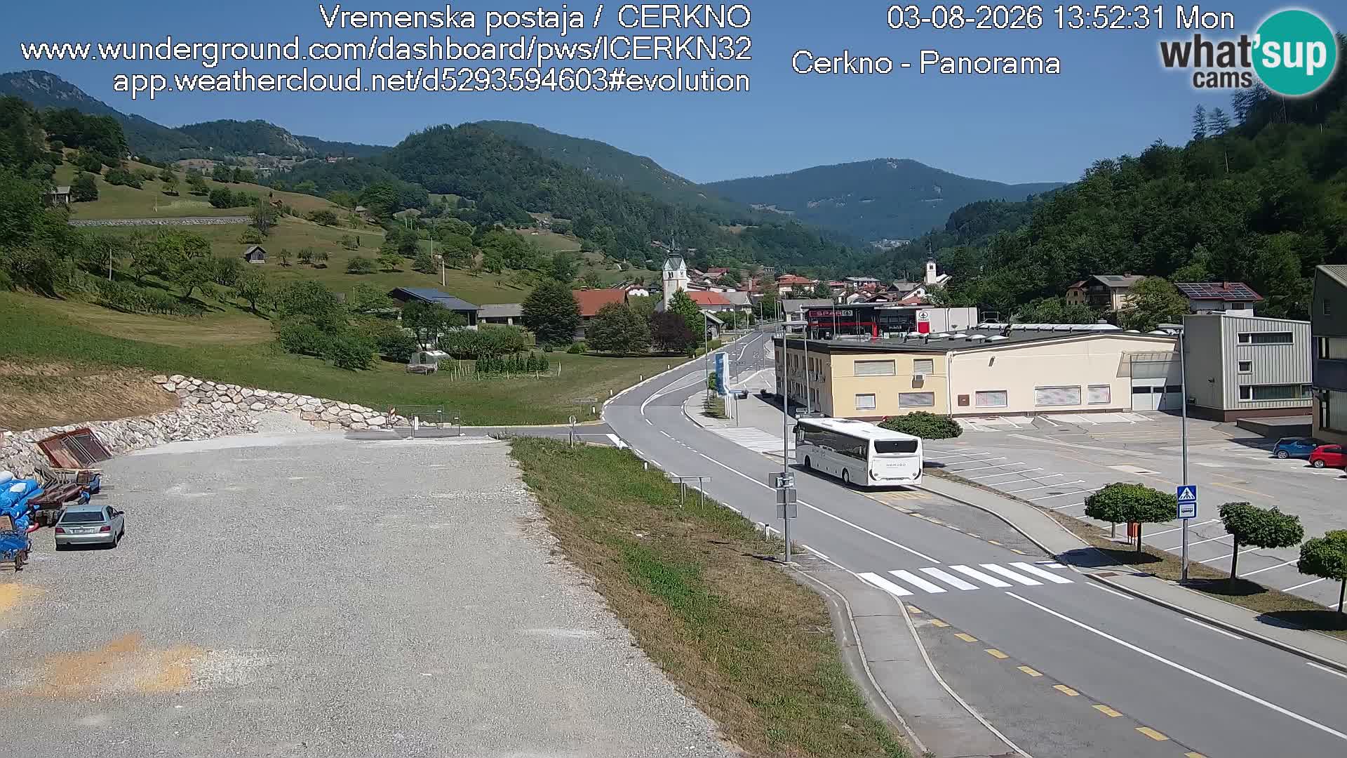 Cerkno city entrance Live Webcam