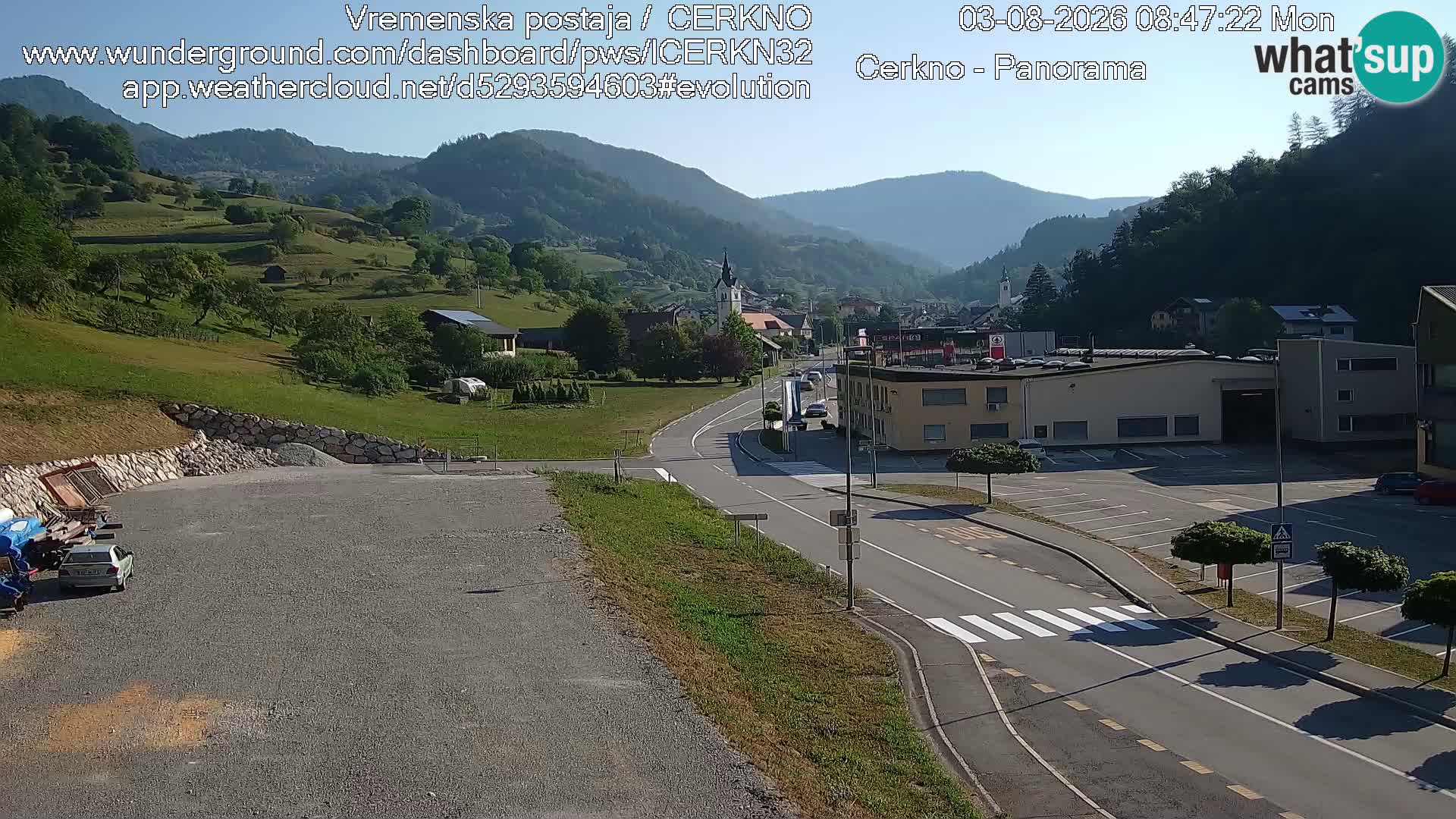 Webcam en direct – Entrée de la ville de Cerkno