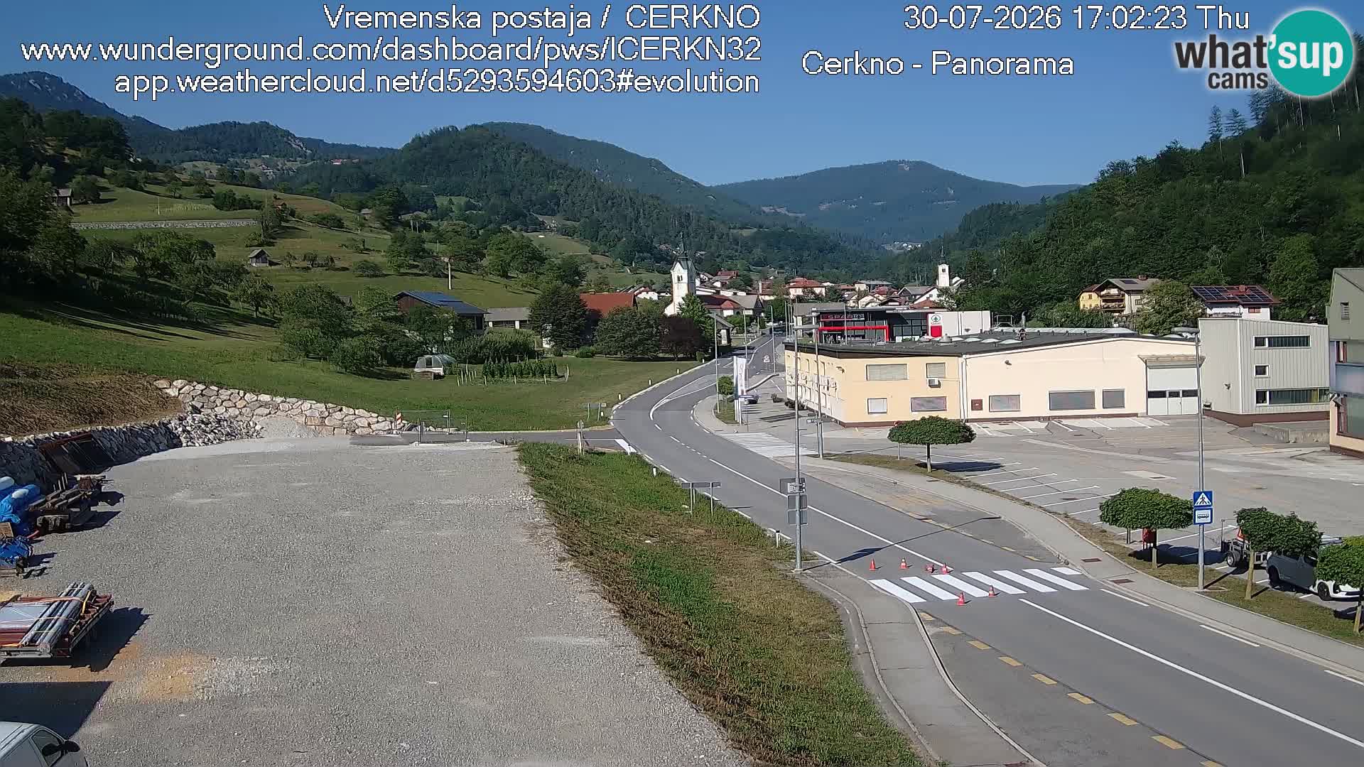 Cerkno entrada a la ciudad Webcam en vivo