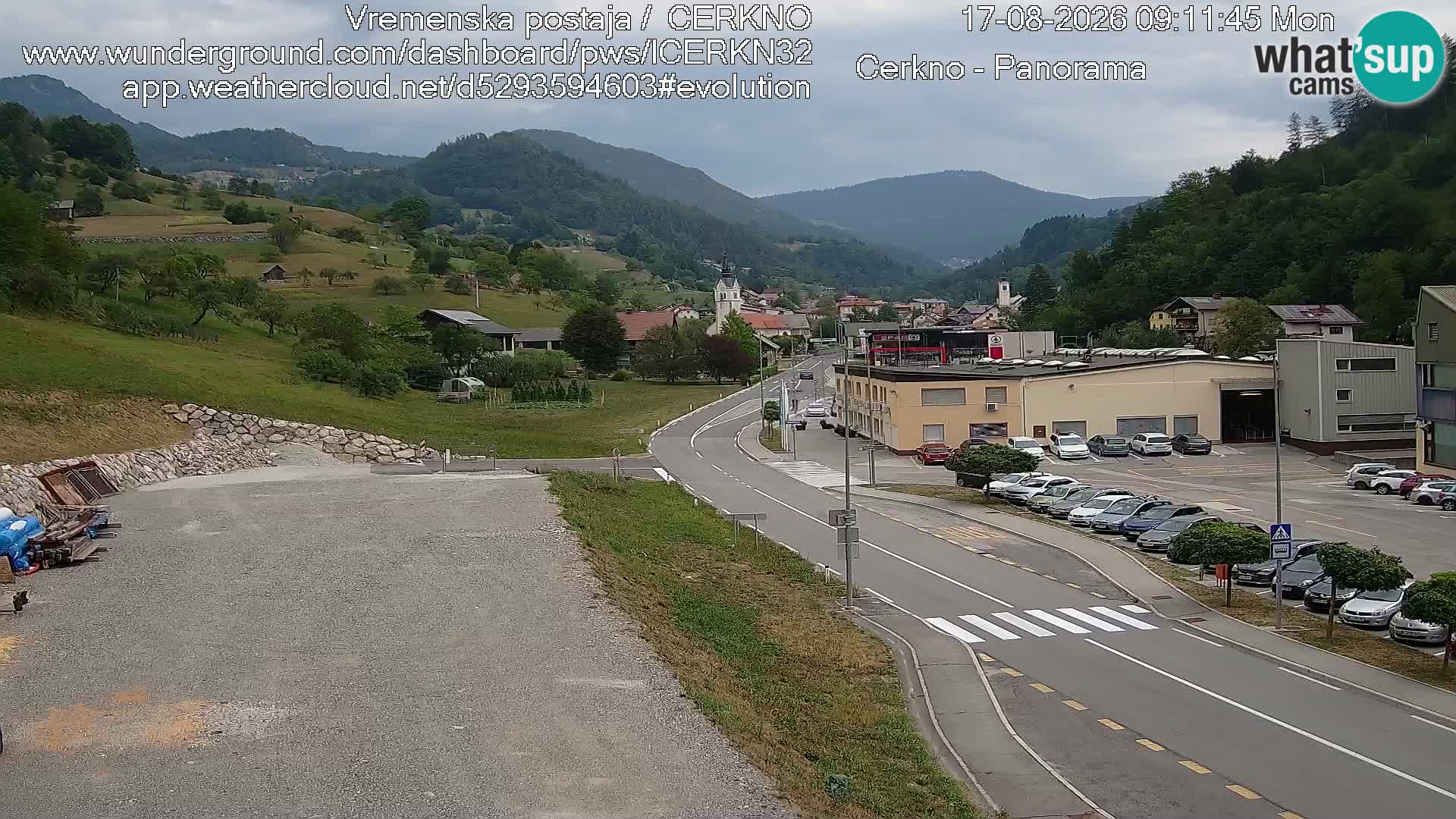 Webcam en direct – Entrée de la ville de Cerkno