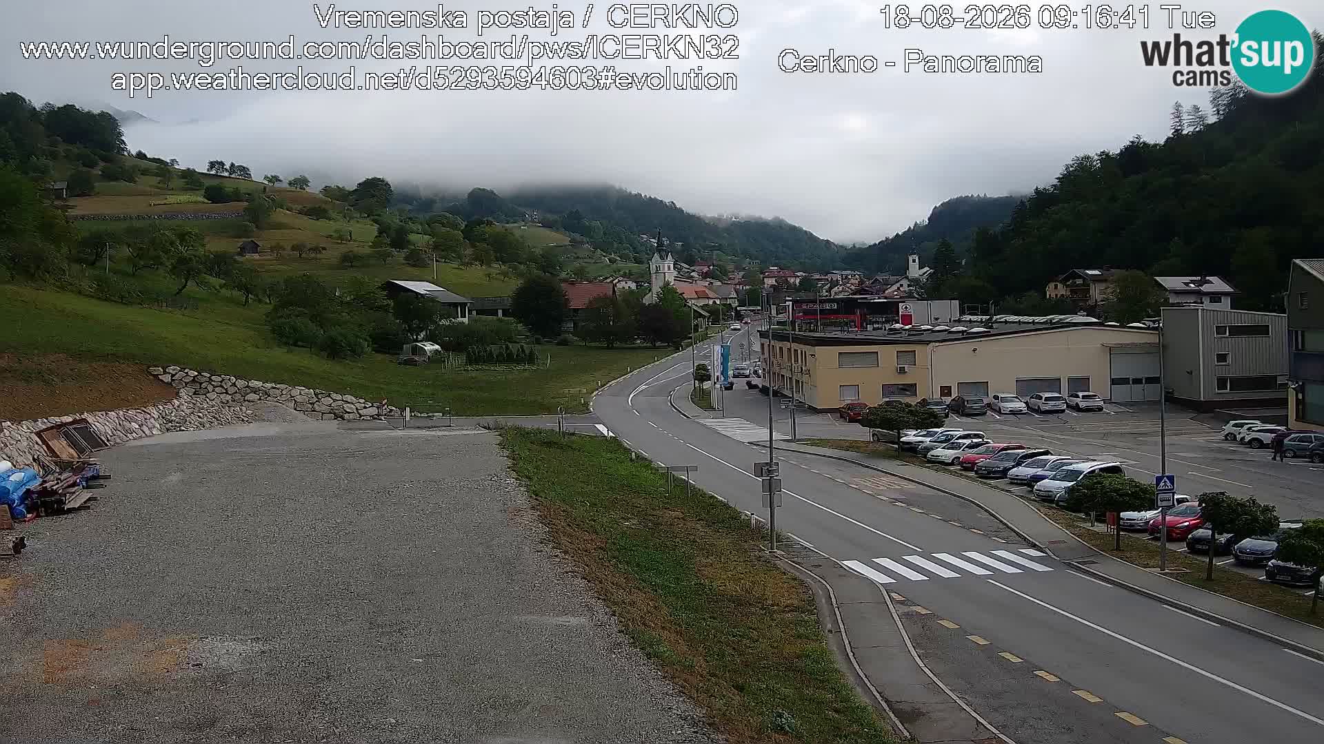 Cerkno entrada a la ciudad Webcam en vivo