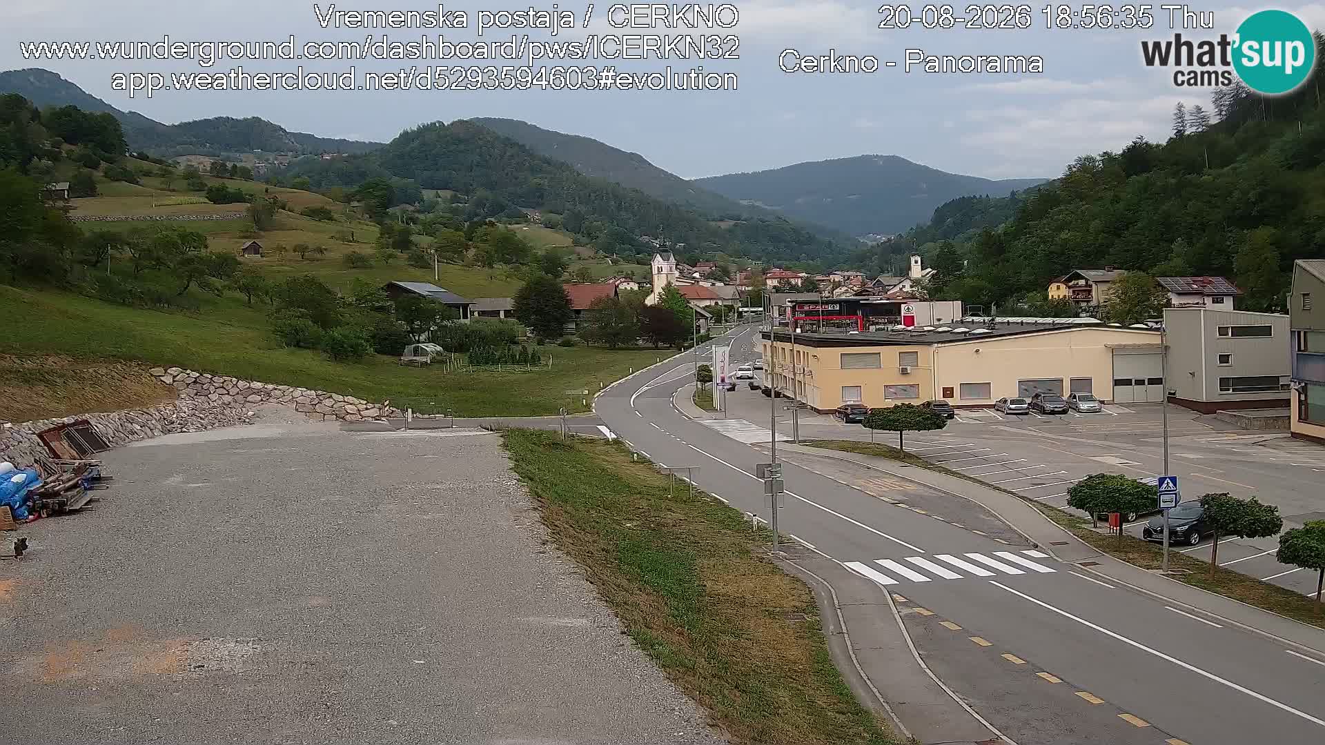 Cerkno city entrance Live Webcam