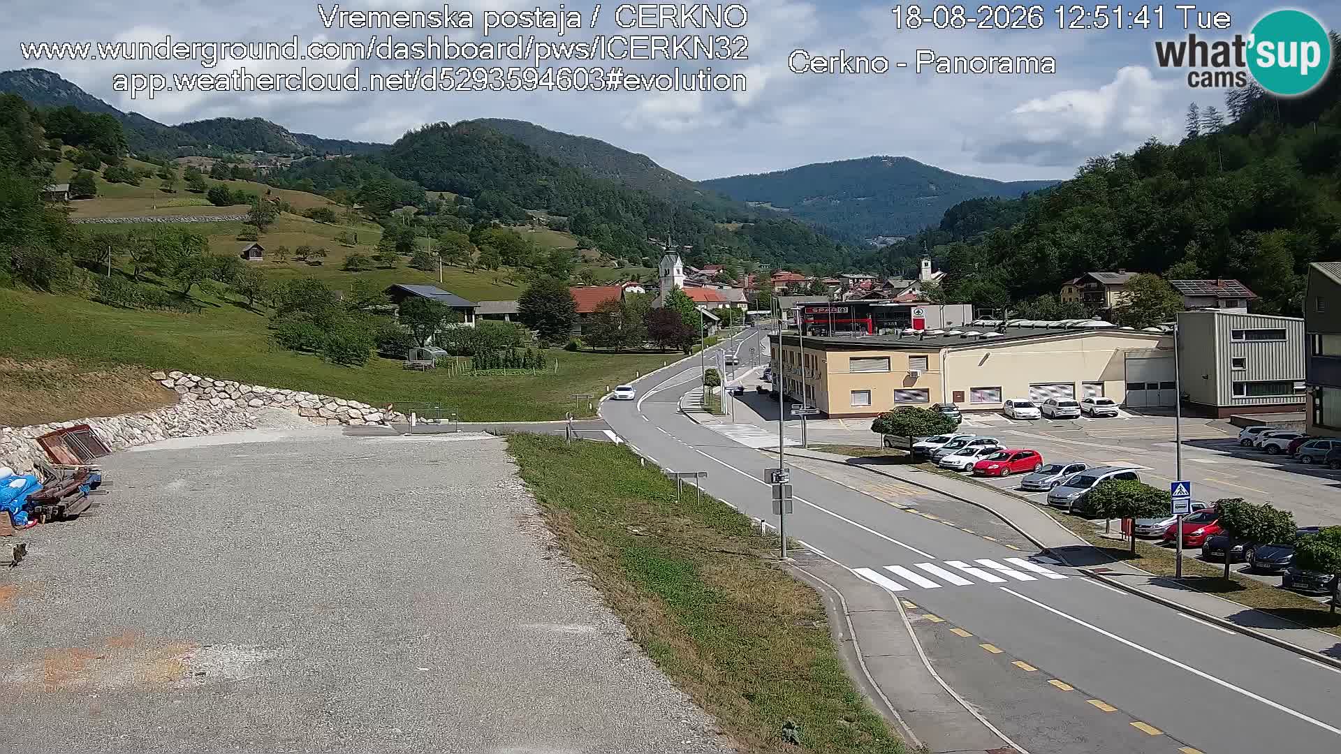 Cerkno city entrance Live Webcam