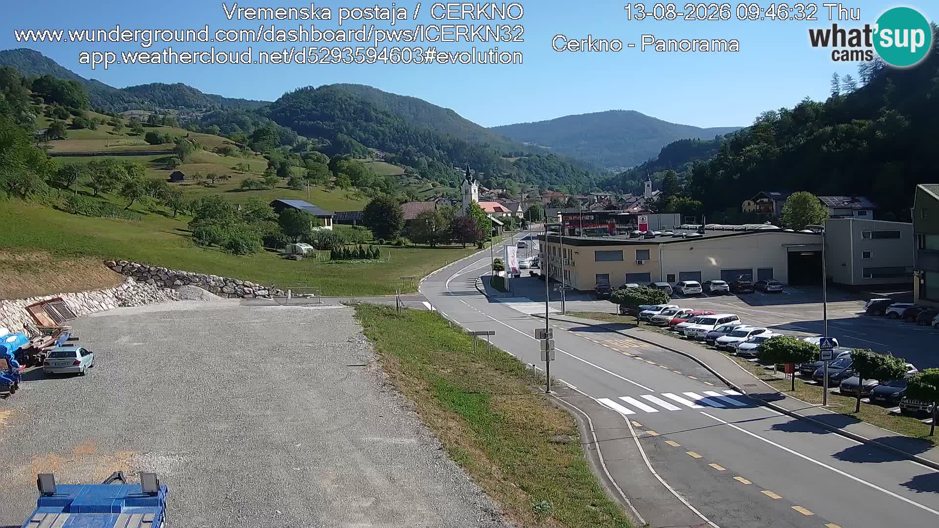 Webcam en direct – Entrée de la ville de Cerkno