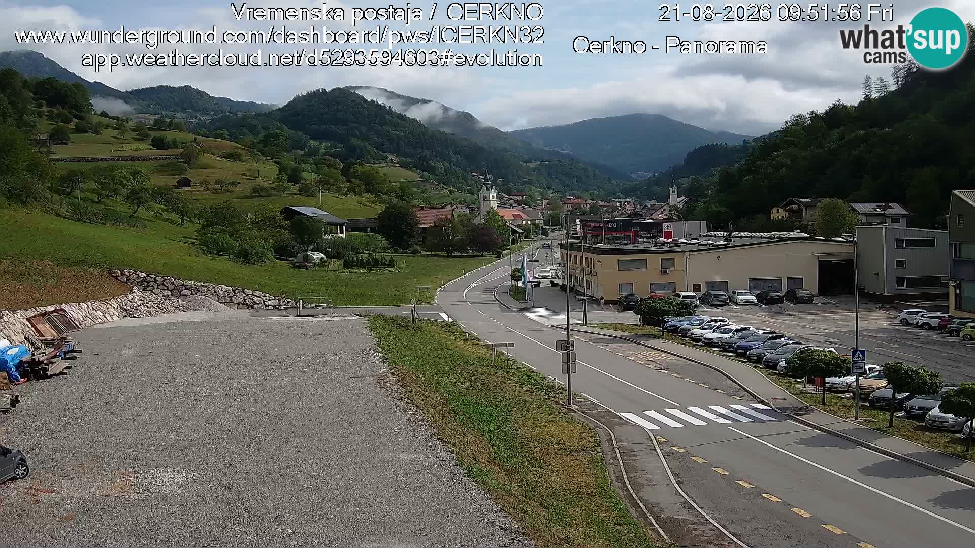 Webcam en direct – Entrée de la ville de Cerkno