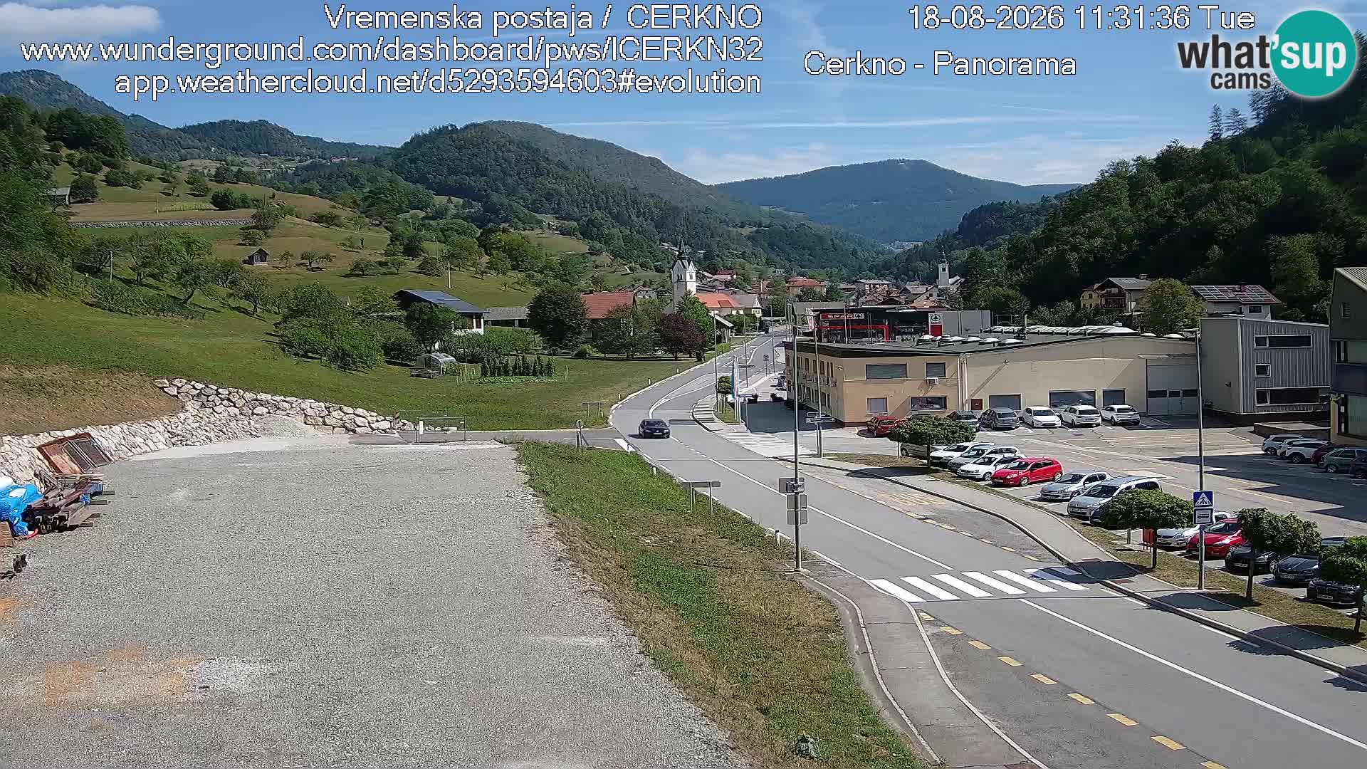 Cerkno city entrance Live Webcam