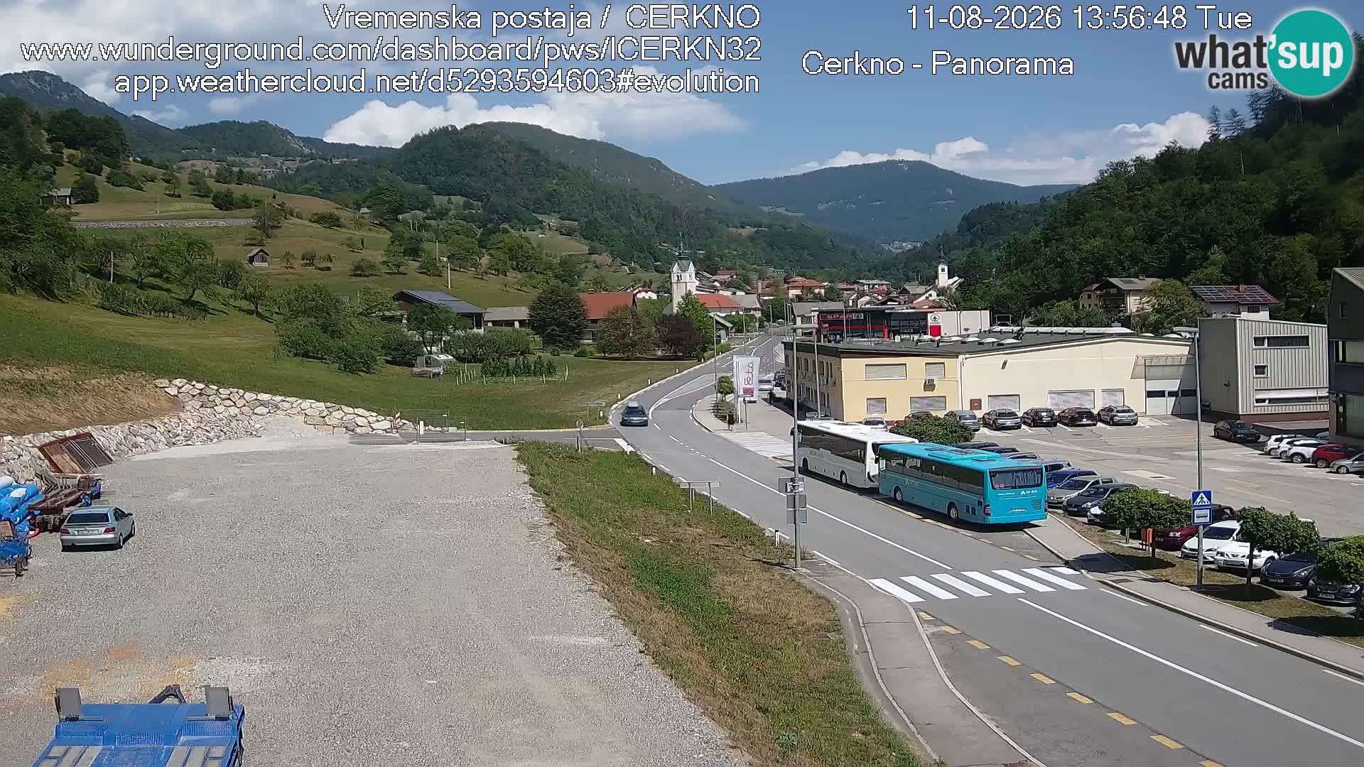 Webcam en direct – Entrée de la ville de Cerkno