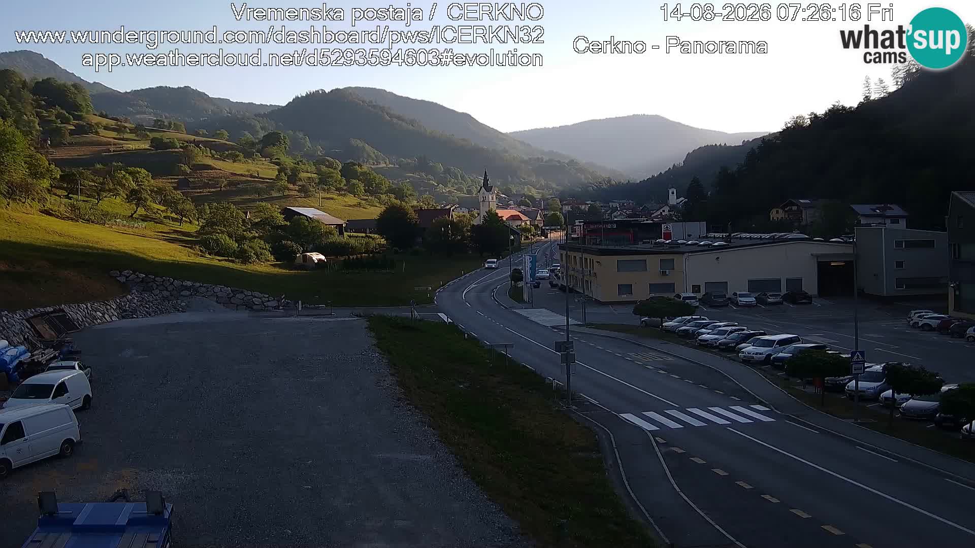 Cerkno entrada a la ciudad Webcam en vivo
