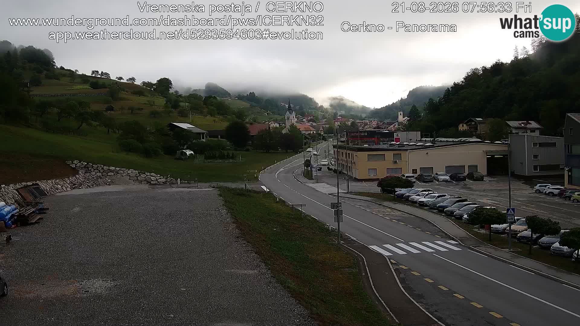Webcam en direct – Entrée de la ville de Cerkno