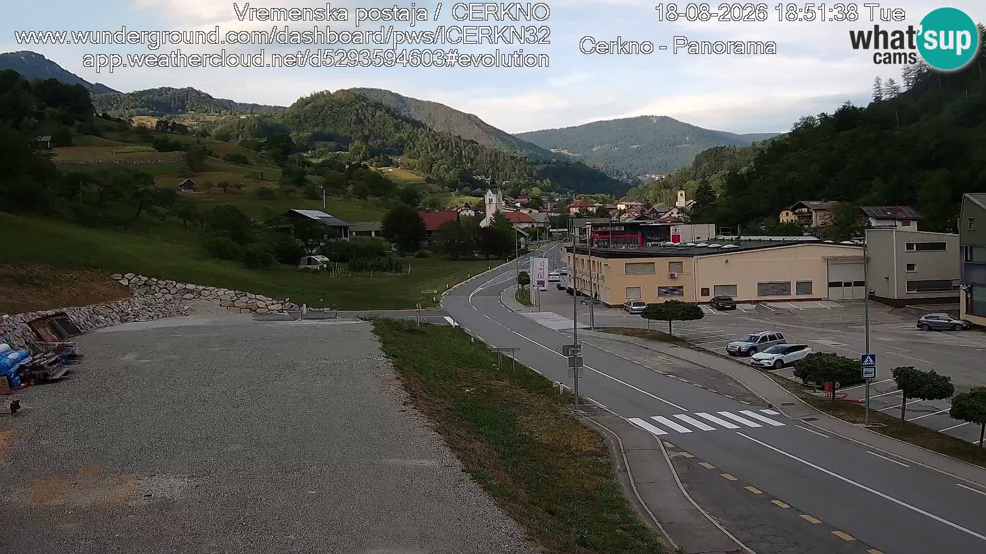 Cerkno city entrance Live Webcam
