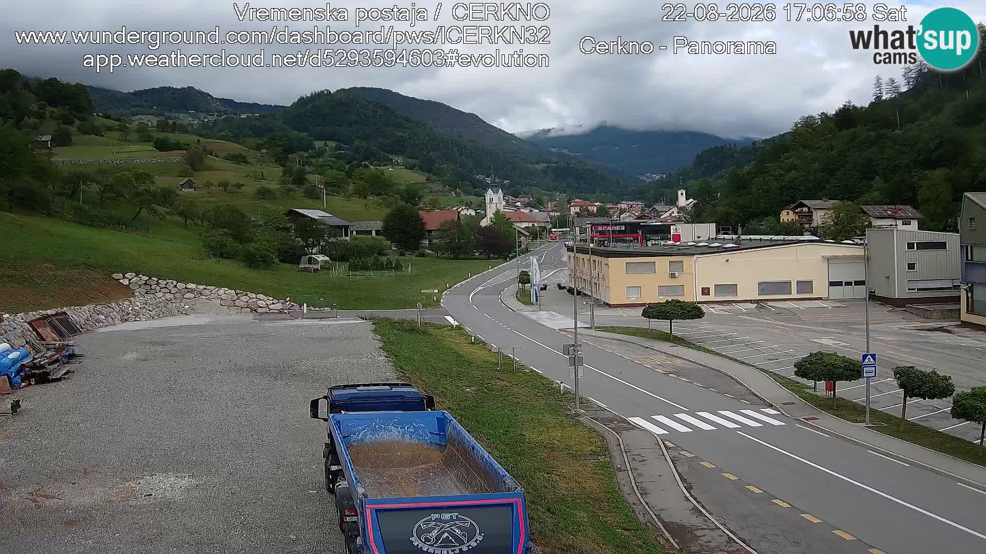 Cerkno city entrance Live Webcam