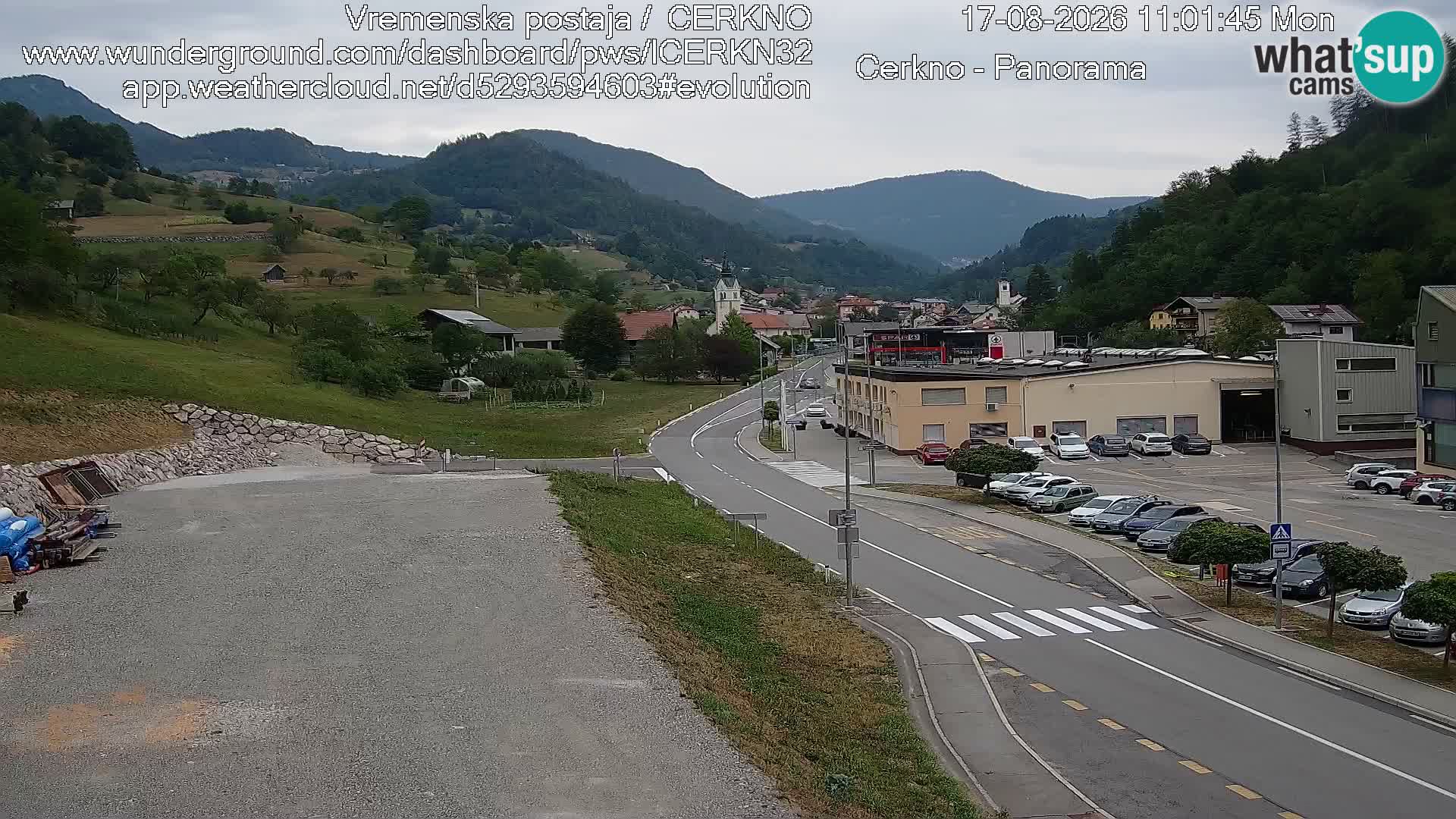 Cerkno entrada a la ciudad Webcam en vivo