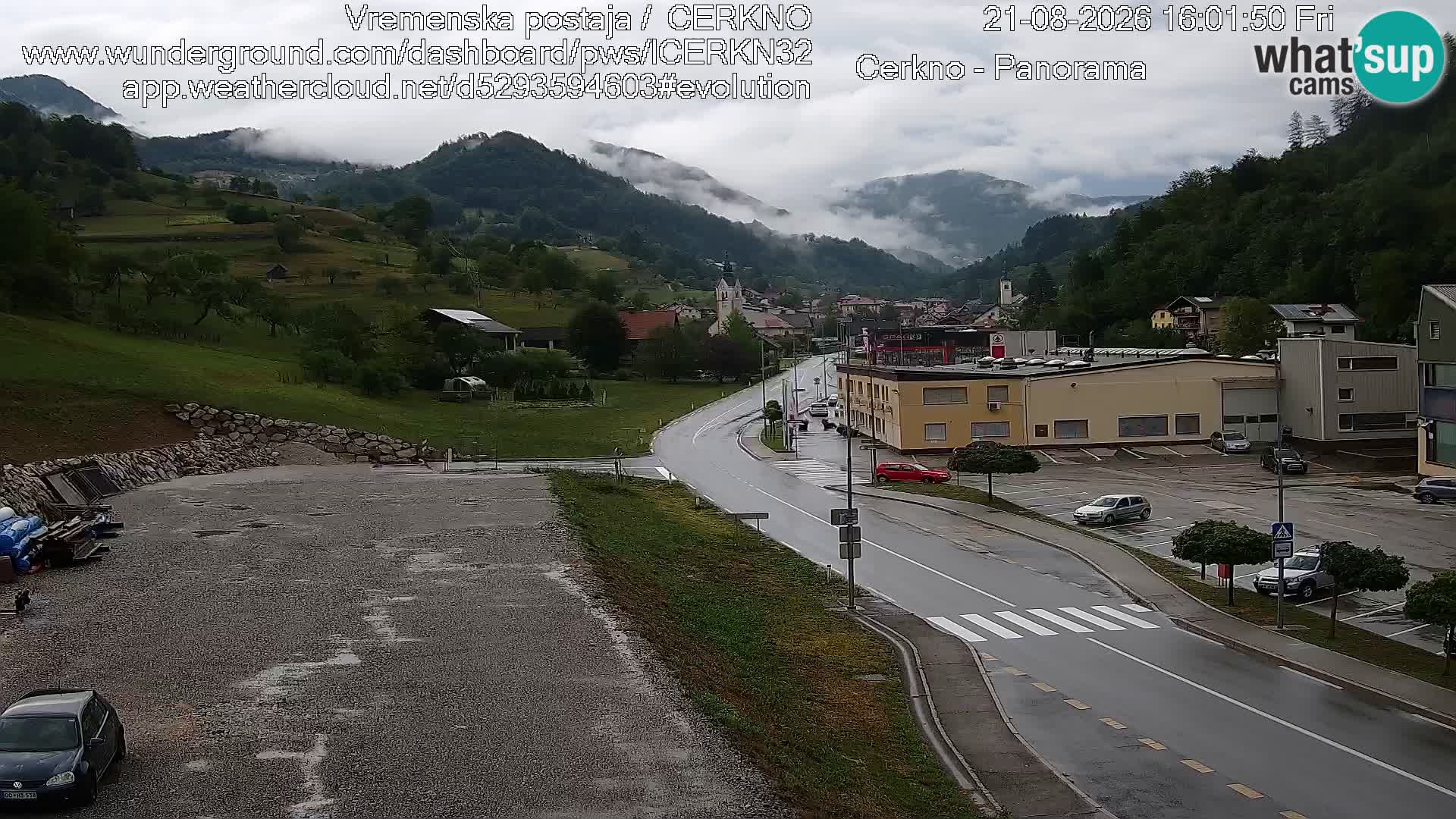 Cerkno city entrance Live Webcam